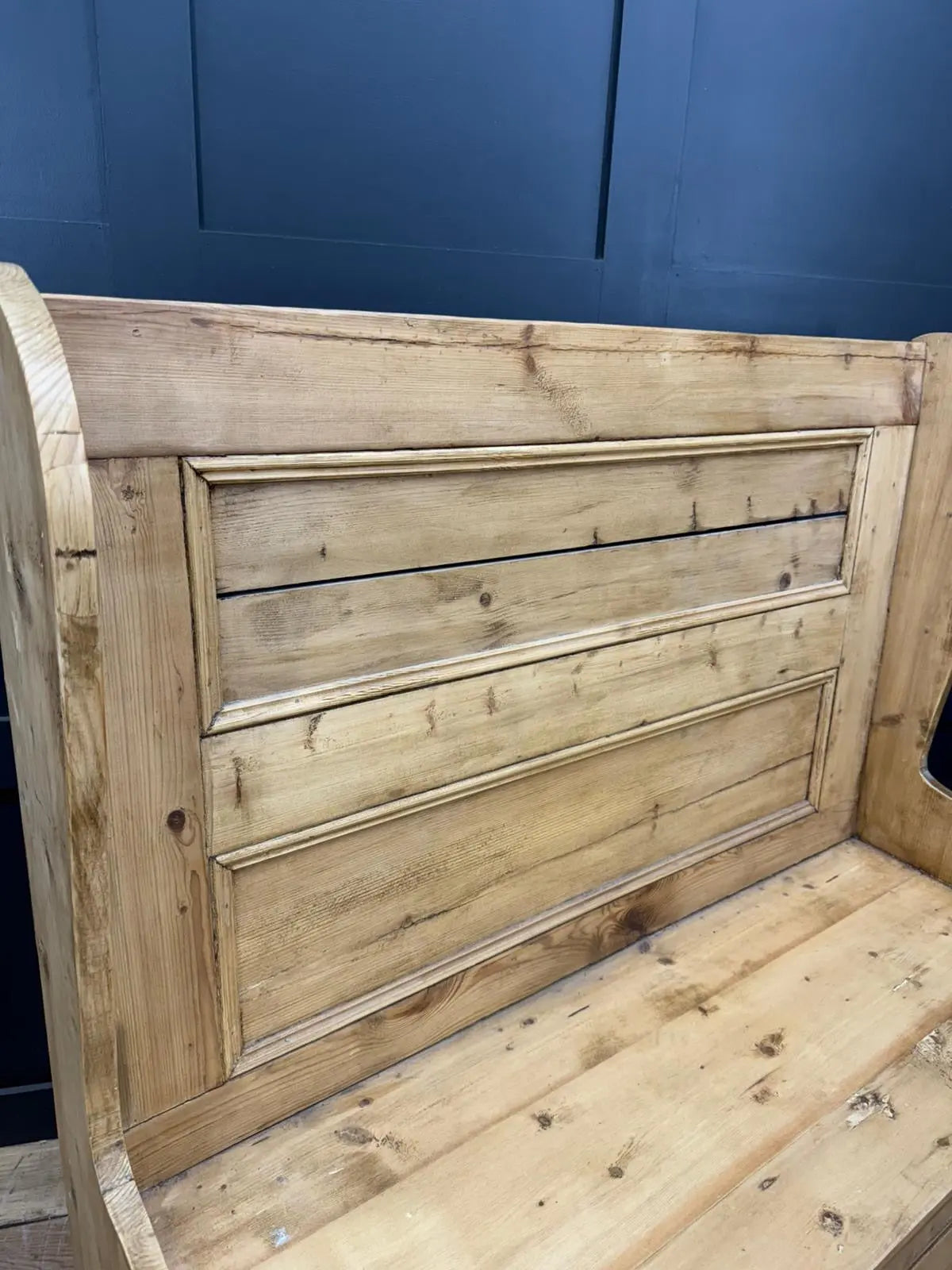 Vintage Pine Monks Bench with Drawer/ Rustic Hallway Storage Seat RUSTIC WAREHOUSE NORFOLK