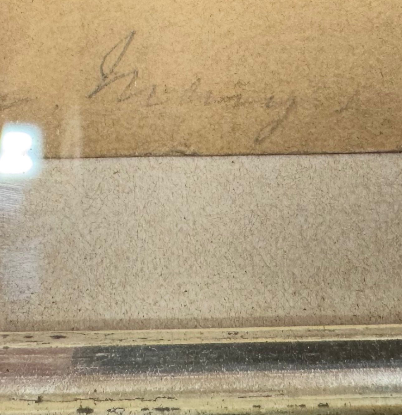 Antique 19thC Silhouette Portrait in Oak Frame – Family Scene, Signed & Rare