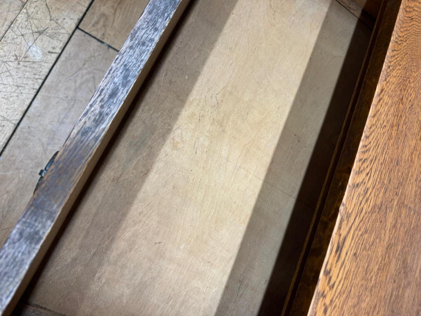 Arts & Crafts Oak Sideboard Dresser Base with Drawers and Cupboard