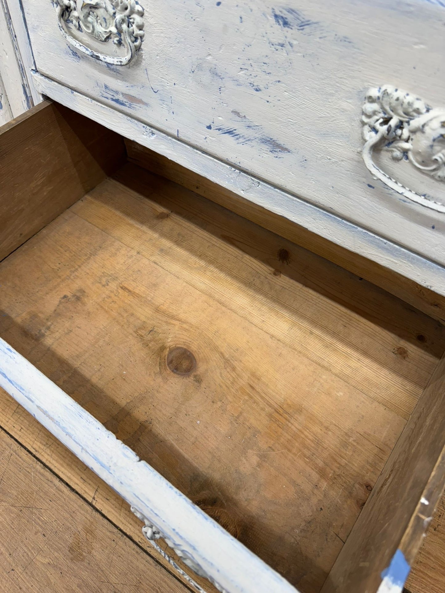 Antique Pine Display Dresser Pantry Cupboard / Kitchen Storage / Distressed