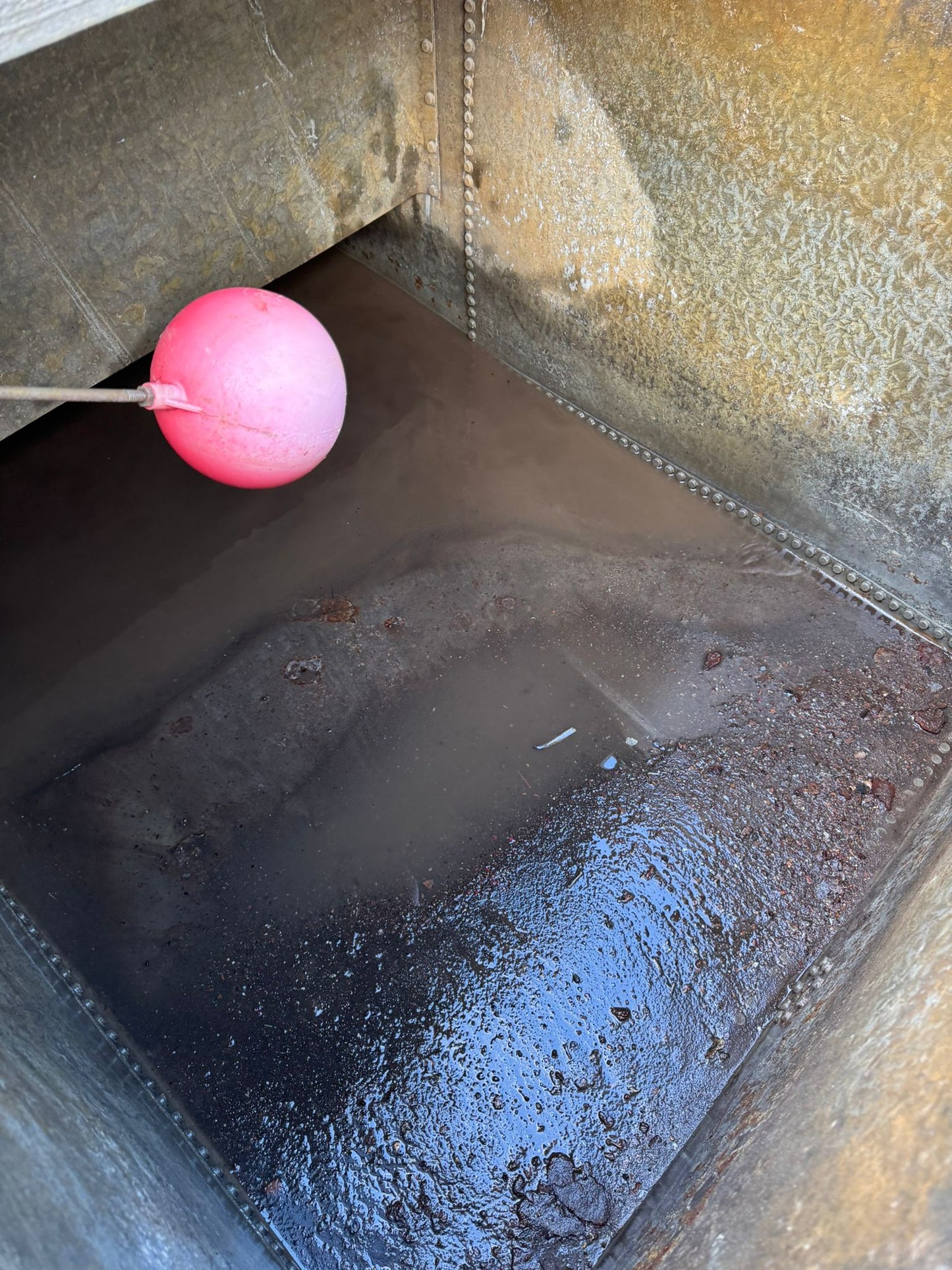Very Large Riveted Galvanised Water Tank with Top Planter Pond Salvaged Reclaim