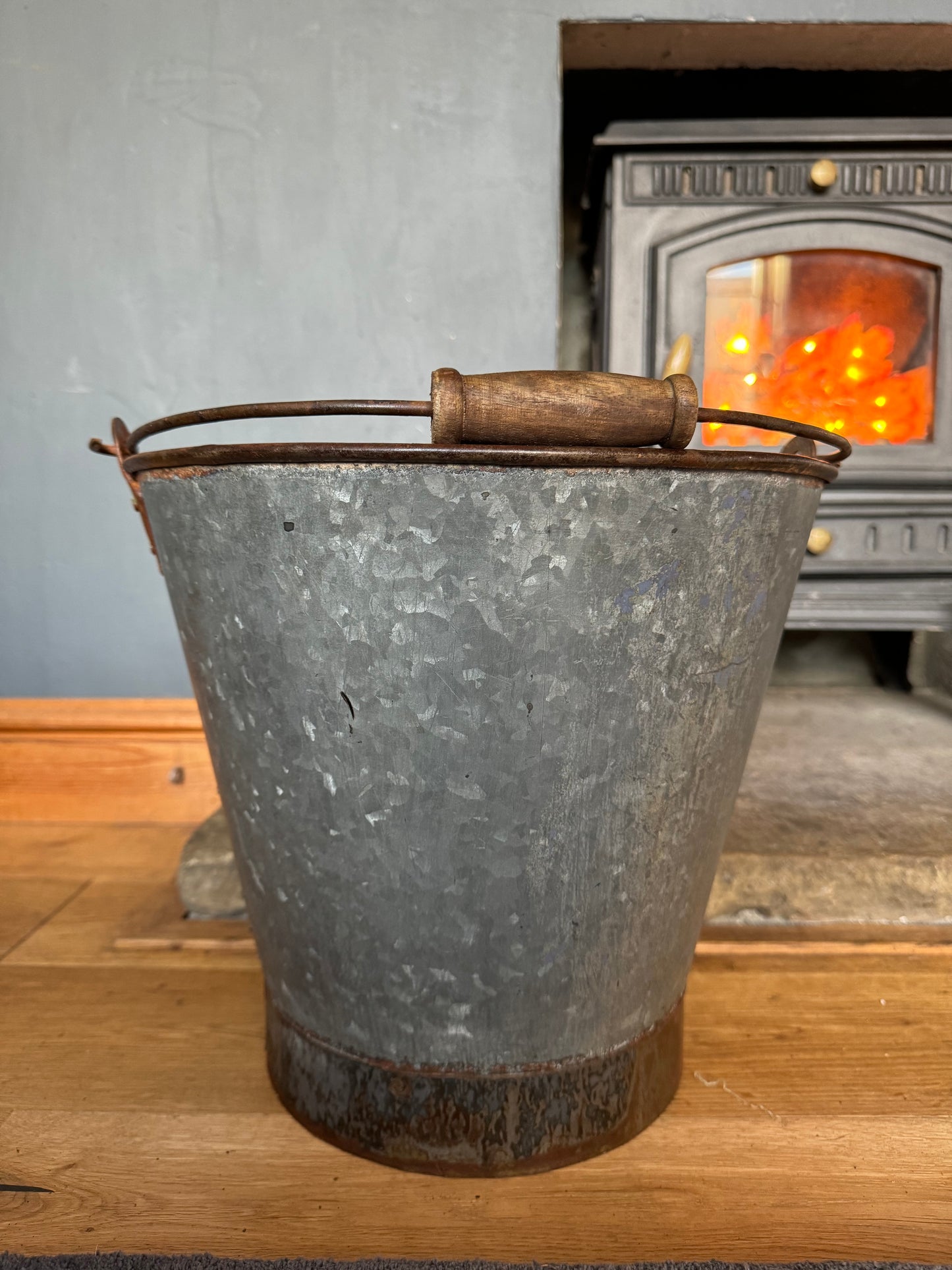 Galvanised Log Basket Carrier / Plant Pot / Christmas Tree Planter Patio Pail B