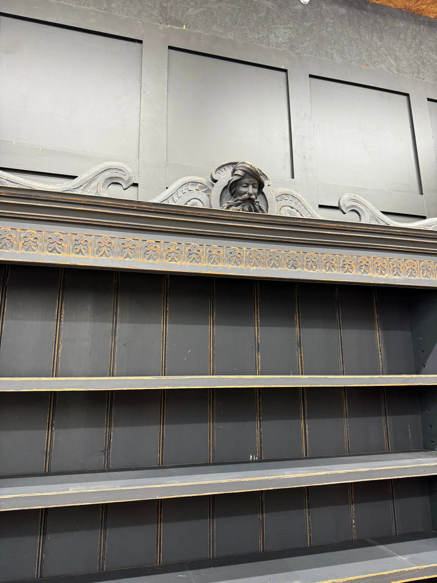 Victorian Blue Painted Open Bookcase Display Shelves Storage Cabinet RUSTIC WAREHOUSE NORFOLK