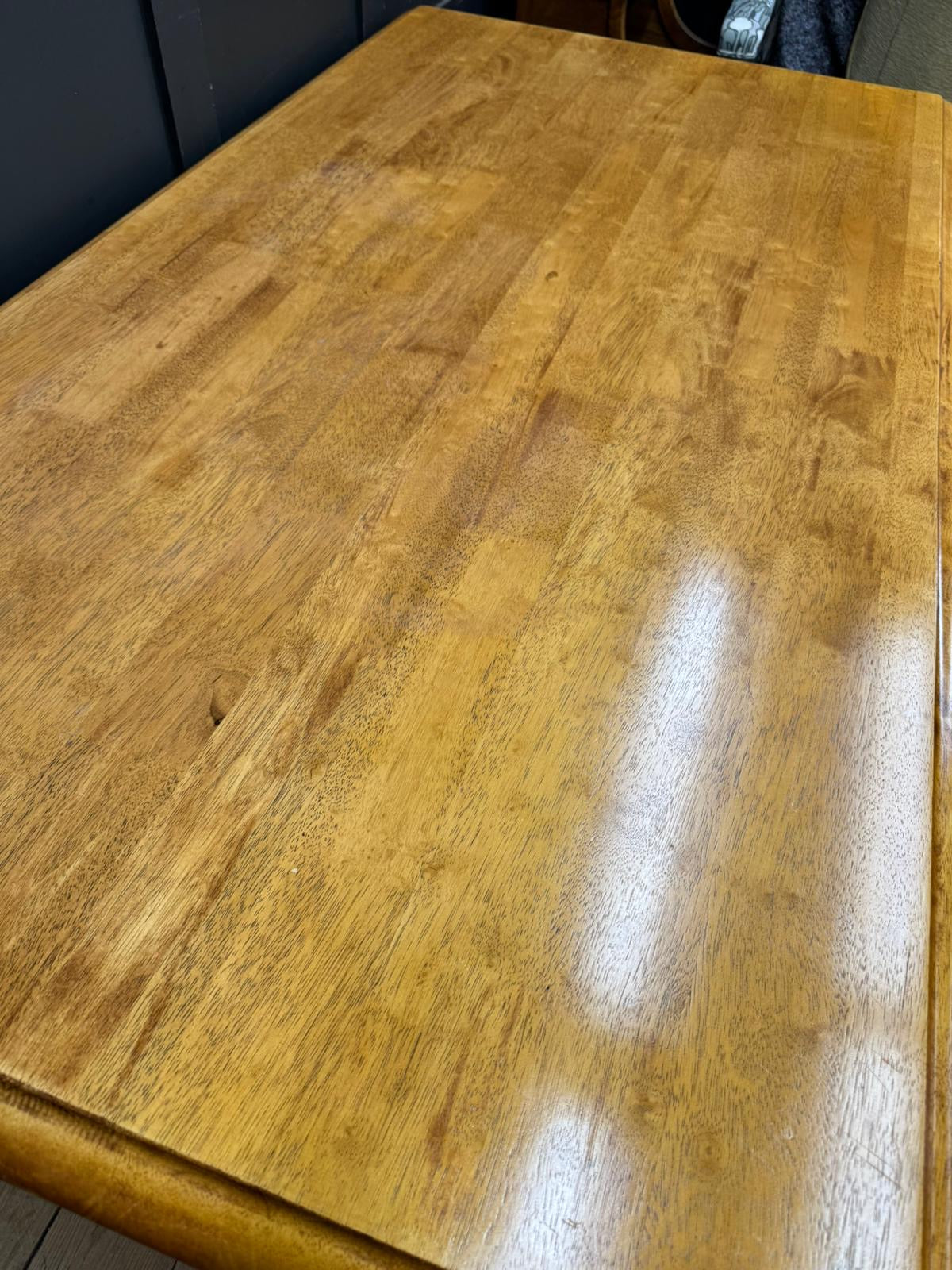 Large Beech Farmhouse Dining Table with Turned Legs – 6 to 10 Seater