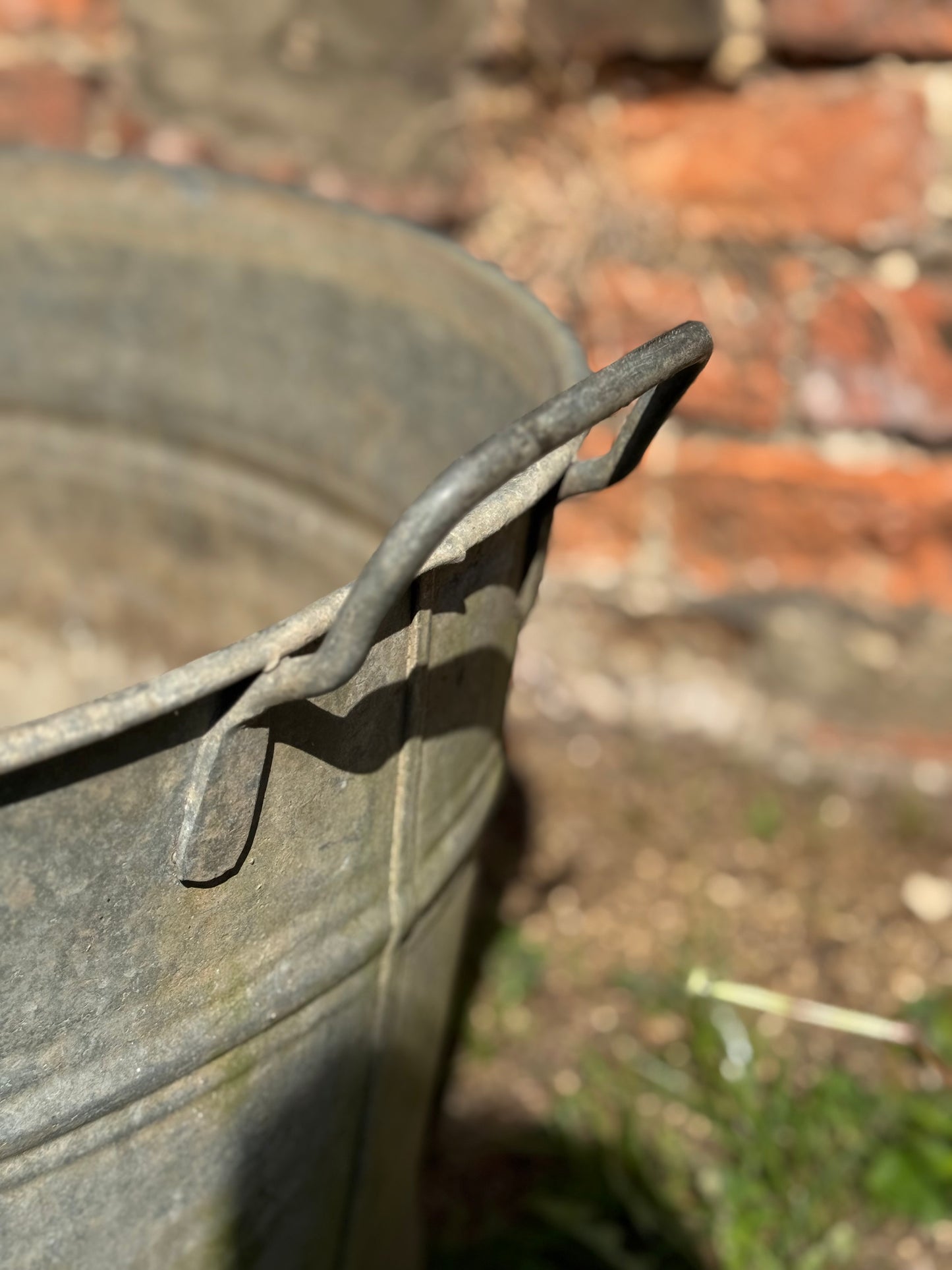 Vintage Galvanised Wash Tub Trough Planter / Lavender Planter Plant Pot A