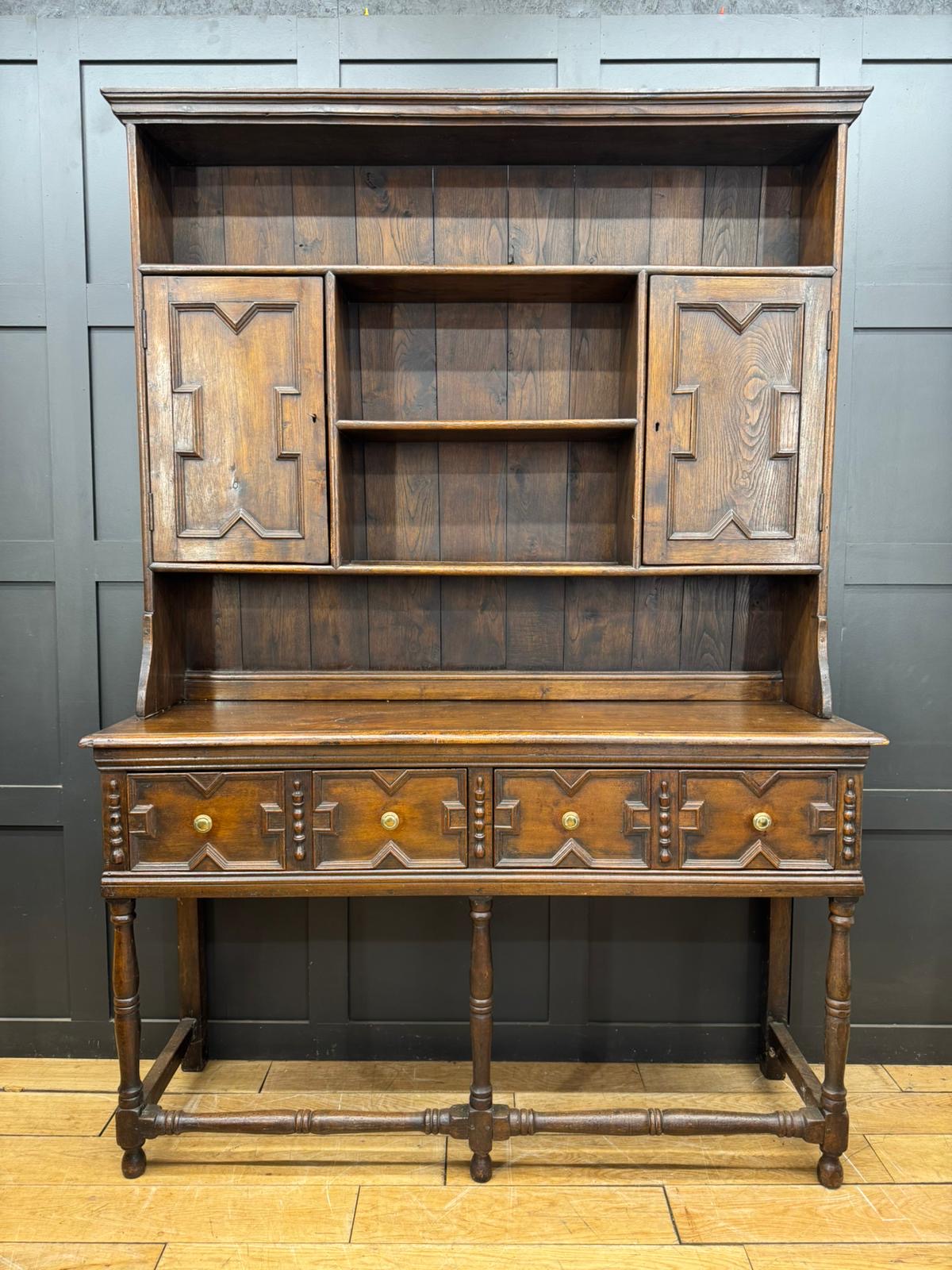 Vintage Oak Welsh Dresser / Large Kitchen Cupboard / Titchmarsh & Goodwin