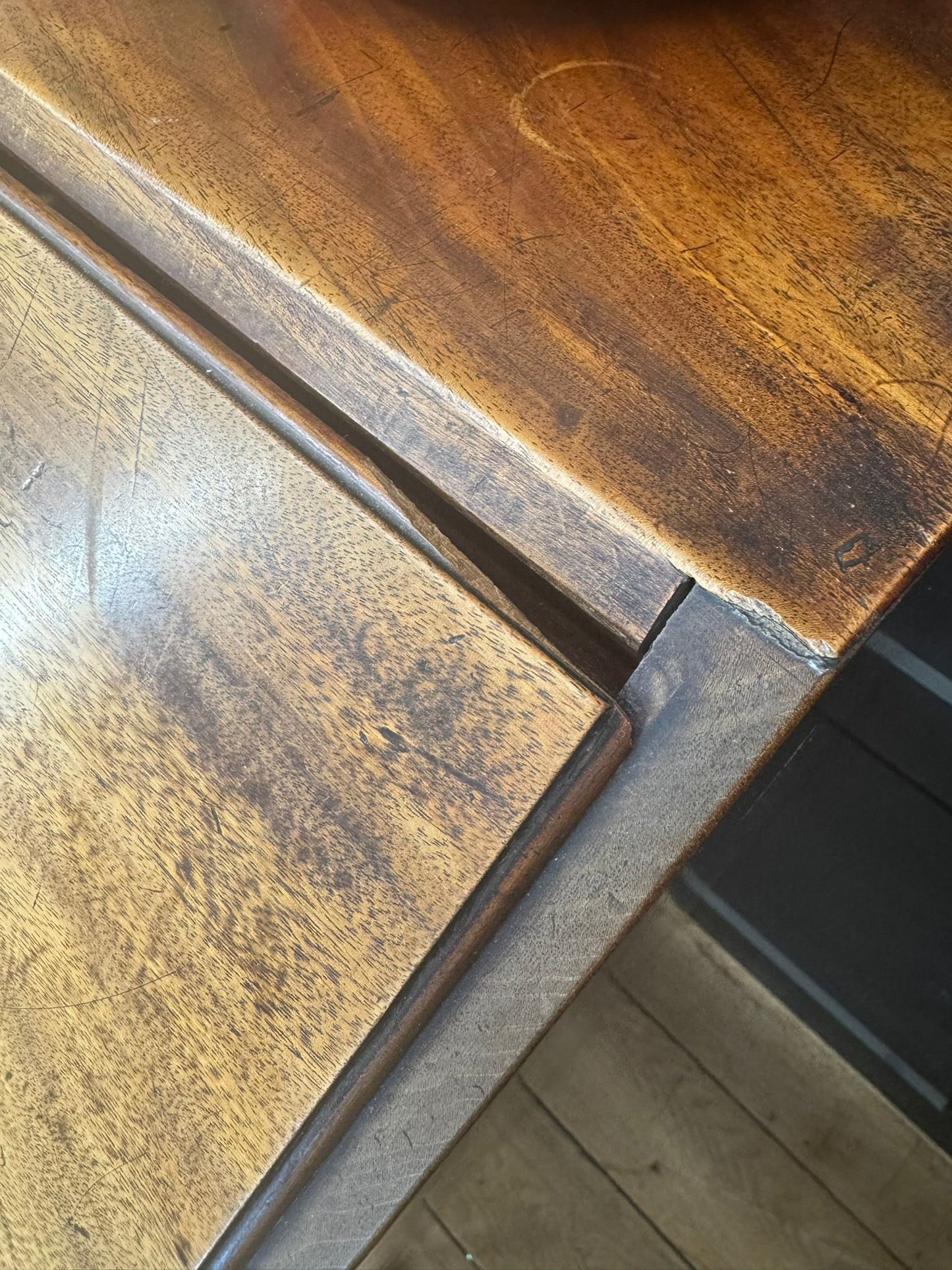 Antique Georgian Mahogany Bureau Desk Chest Drawers Writing Table Sideboard