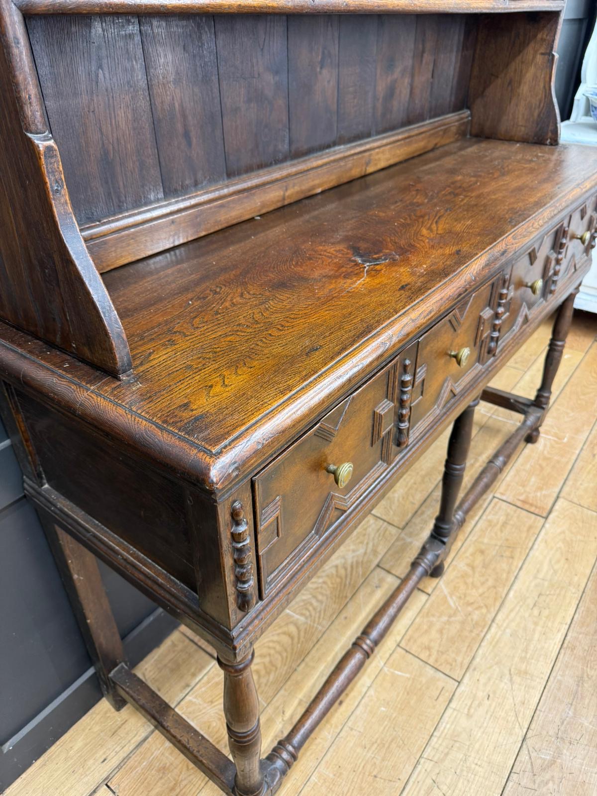 Vintage Oak Welsh Dresser / Large Kitchen Cupboard / Titchmarsh & Goodwin