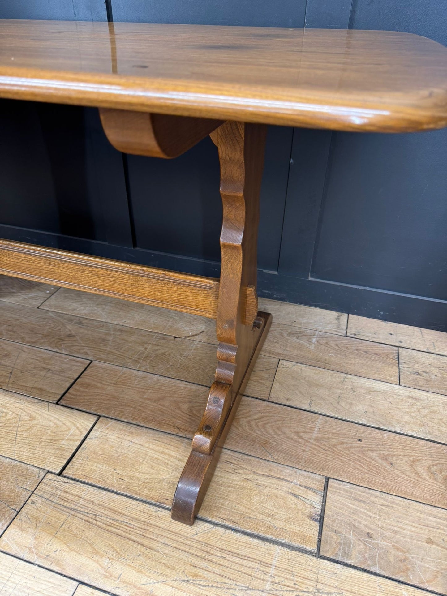Vintage Ercol Solid Elm Refectory Dining Table – 152cm Long, Kitchen Table