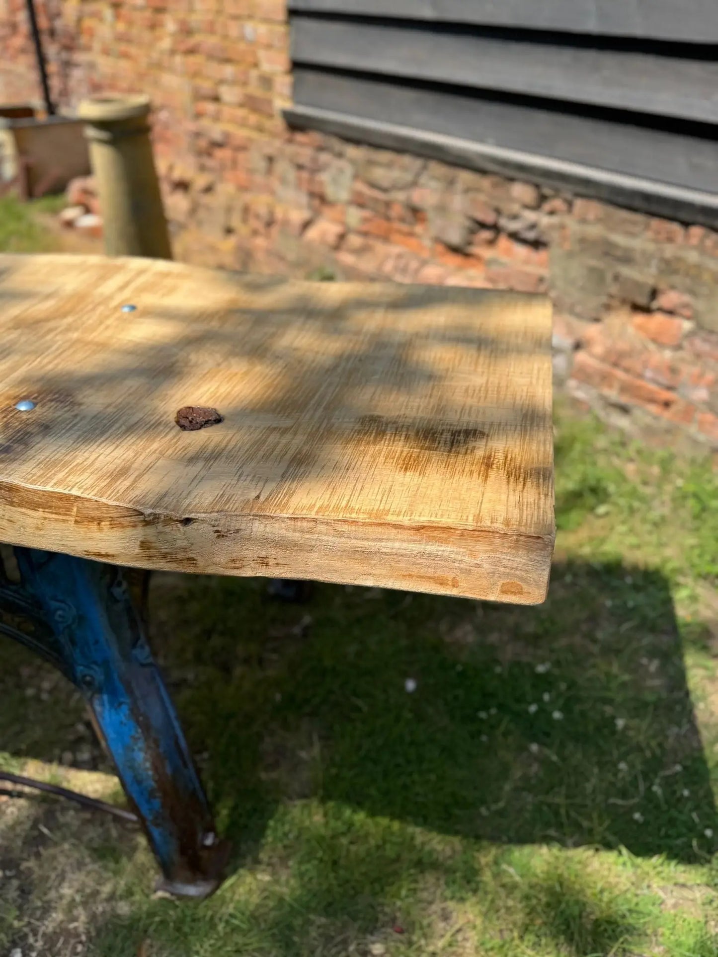 Rustic Industrial Table with Bamford Base & Solid Ash Top – Kitchen Island Desk RUSTIC WAREHOUSE NORFOLK