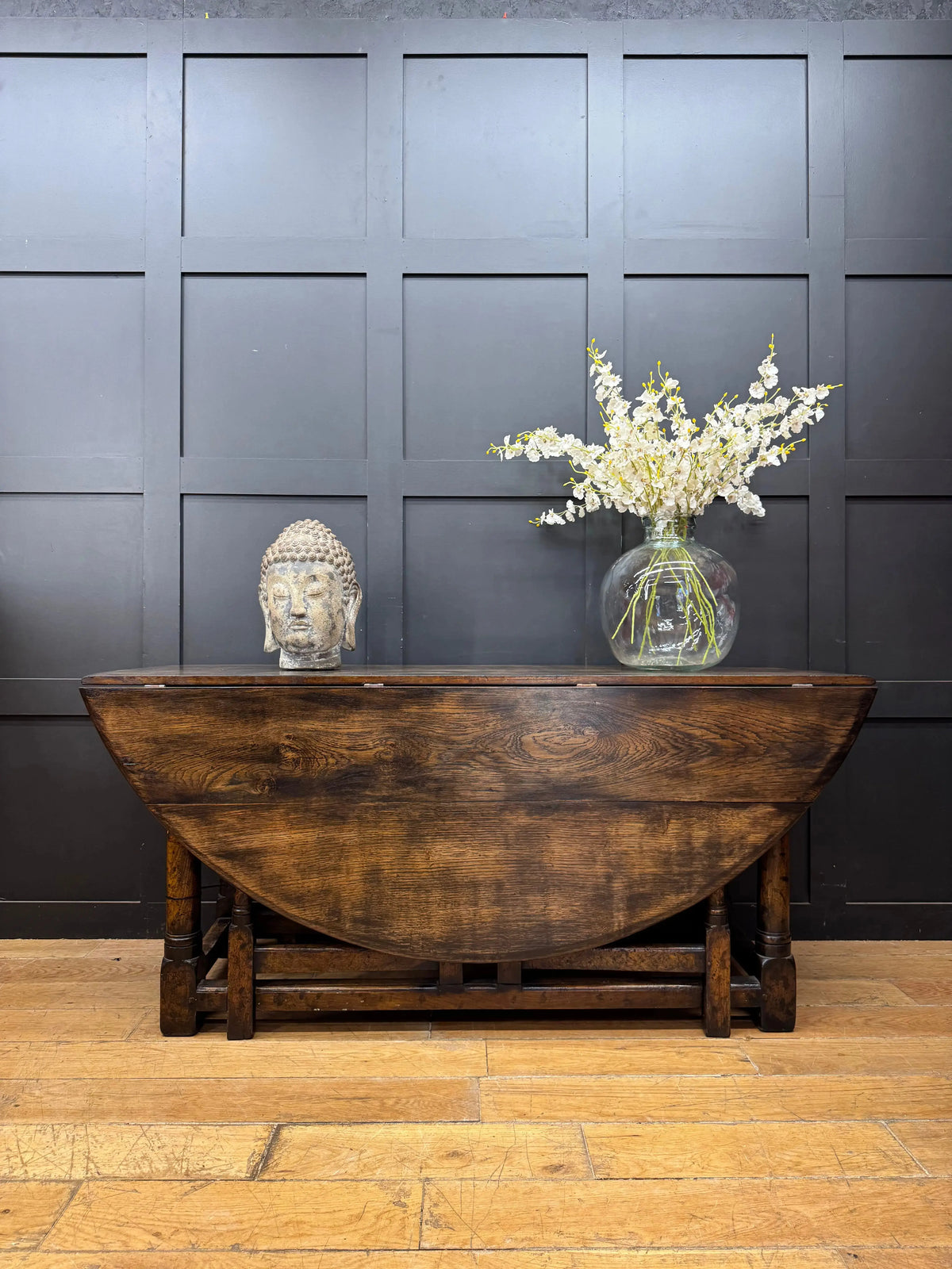 Large Solid Oak Vintage Drop Leaf Gateleg Dining Table Farmhouse Kitchen 168cm Sideboard RUSTIC WAREHOUSE NORFOLK