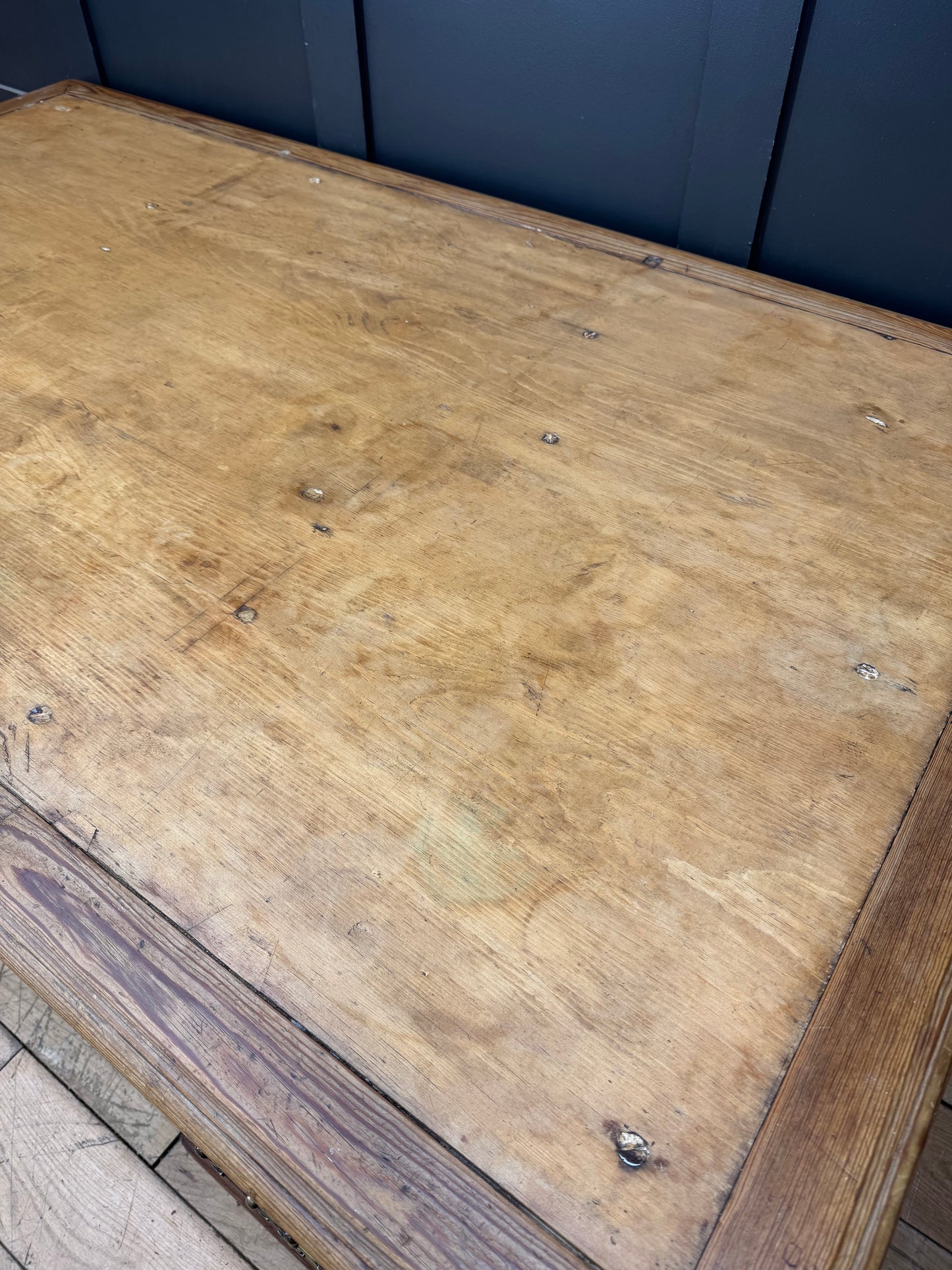 Antique Large Pitch Pine Partners Desk/ Writing Desk / Double Sided Desk / Table