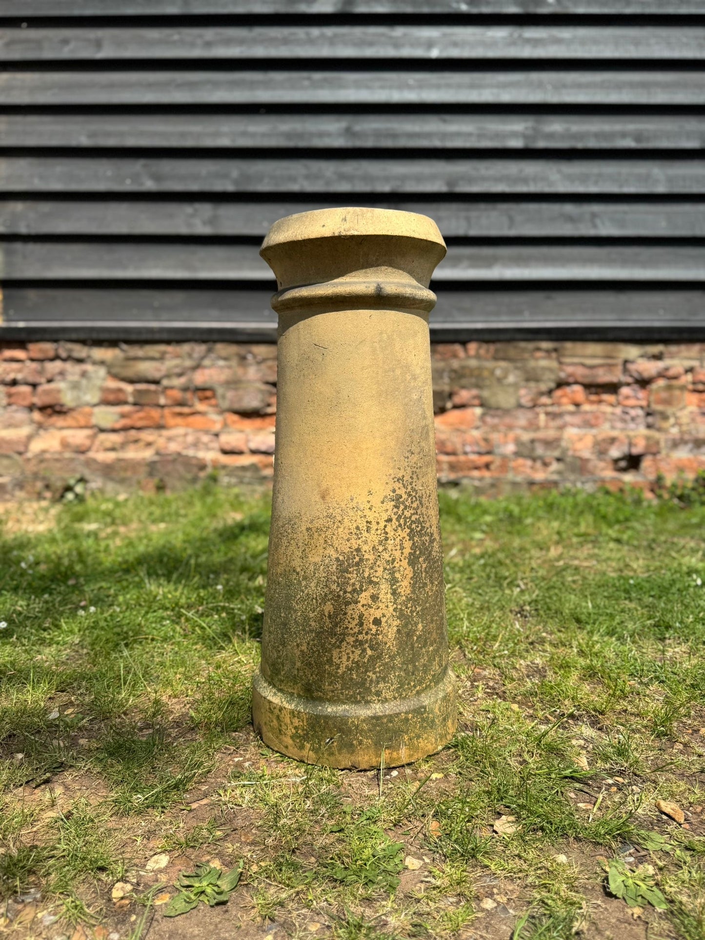 Victorian Yellow Terracotta Chimney Pot with Rolled Rim Garden Planter