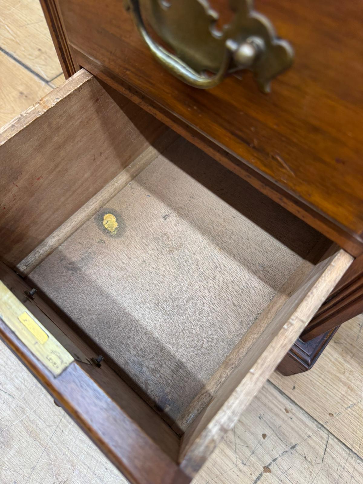 Vintage Walnut Pedestal Desk Leather Top – Antique Style Writing Table 9 Drawers