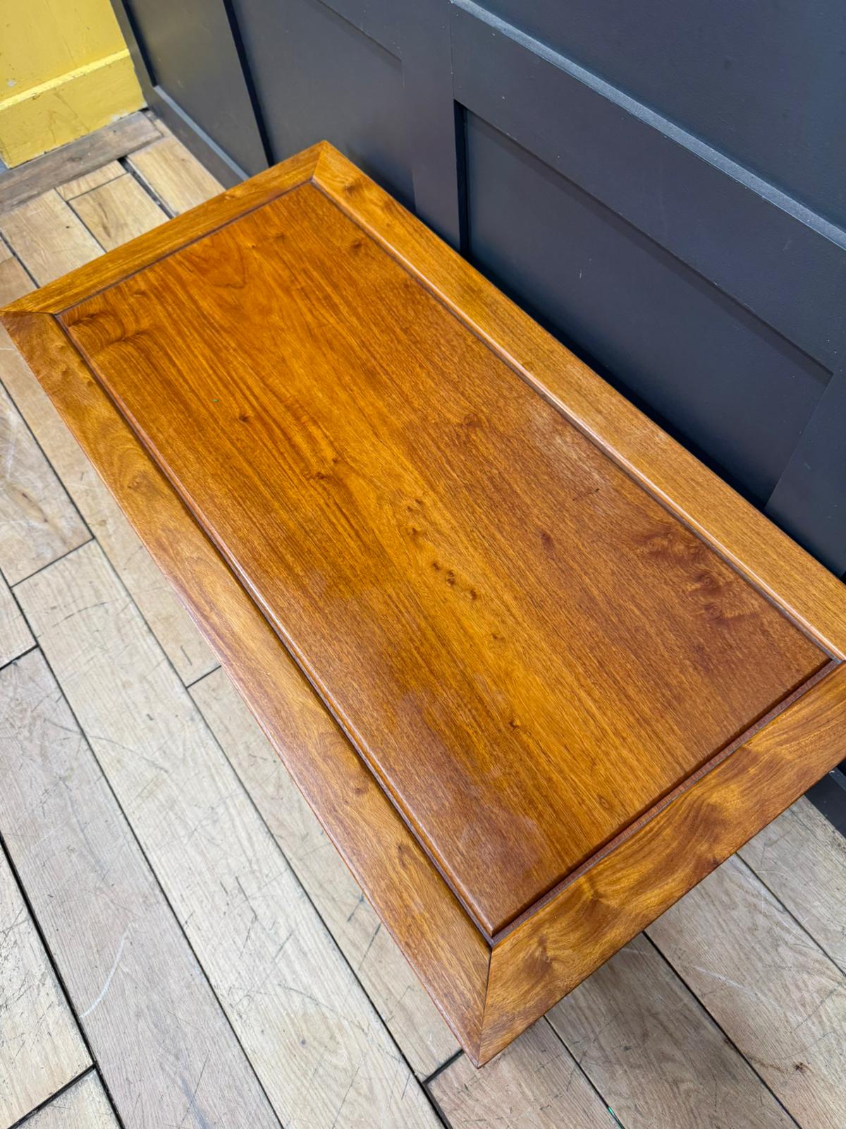 Vintage Mahogany Coffee Table / Oriental Style / Mid Century Modern Low Table B