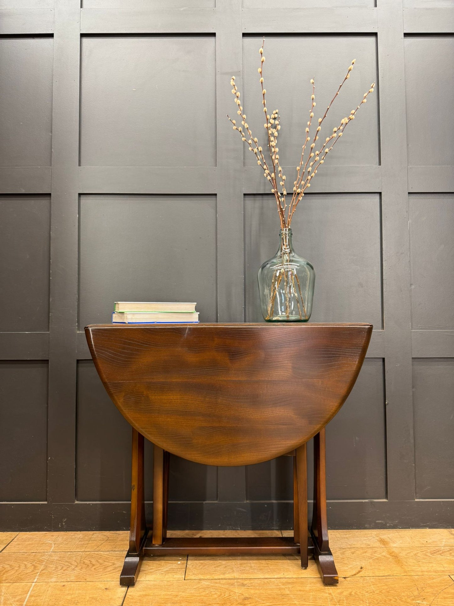 Vintage Ercol Drop-Leaf Side Table – Solid Elm Occasional Extending Table
