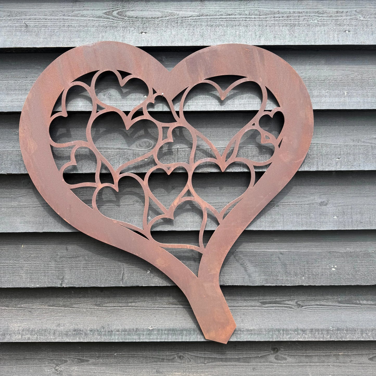 Large Rusty Metal Decorative Heart Garden Decoration RW NORFOLK