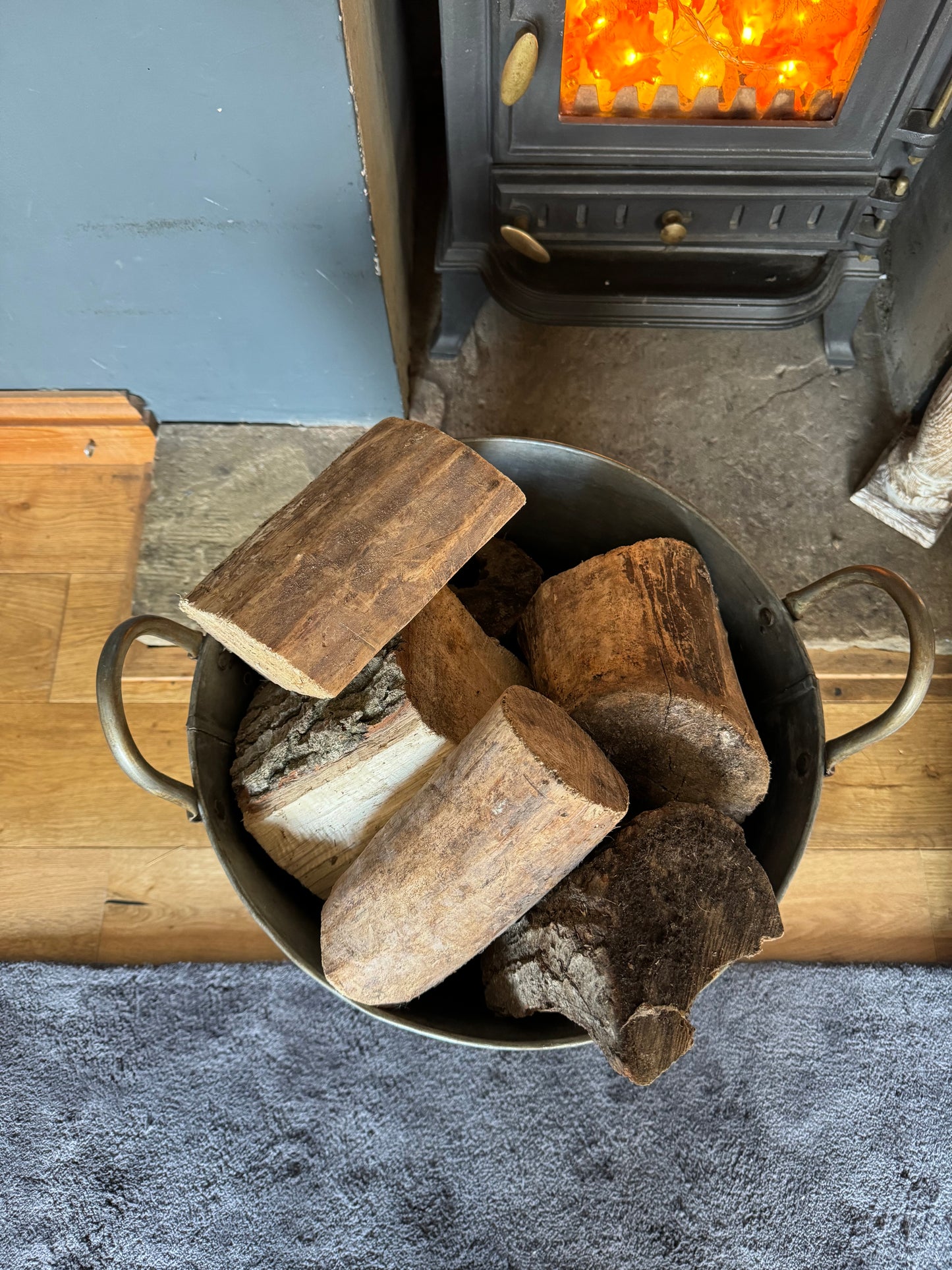 Galvanised Log Basket / Plant Pot / Shrub Christmas Tree Planter Garden Patio