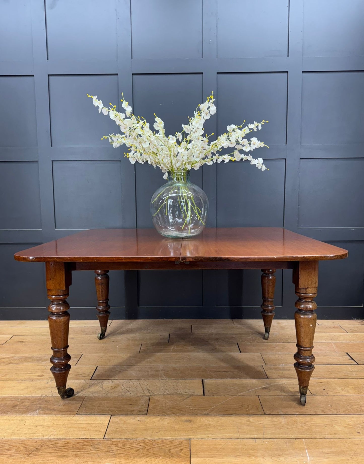 Antique Mahogany Extending Dining Kitchen Table Victorian Pull Out 10 Seater