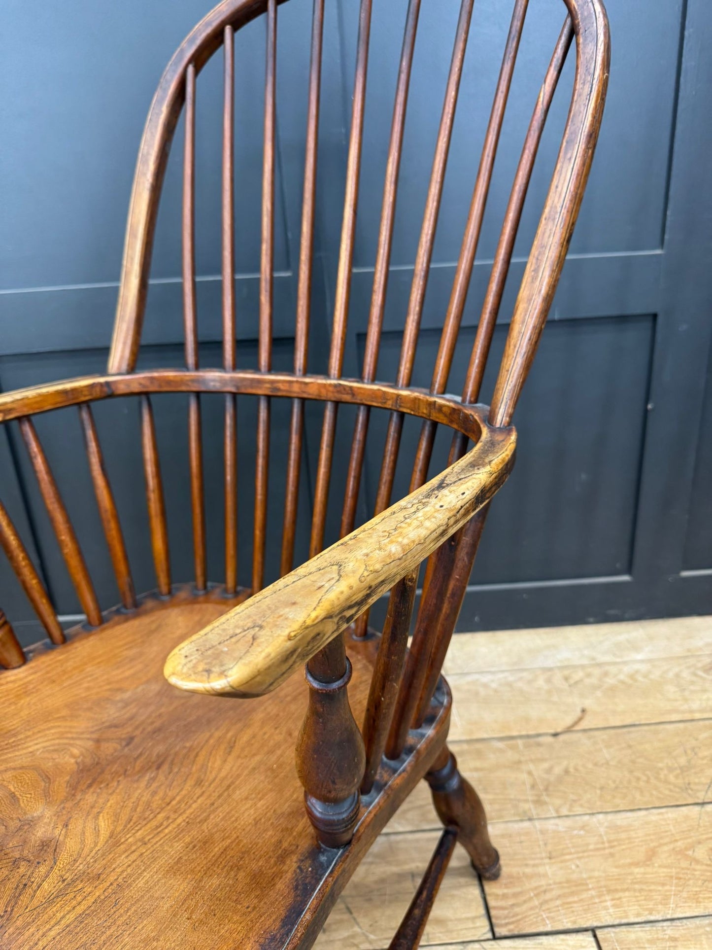 Antique Windsor Bow Back Armchair | Georgian Style Elm & Beech Stickback Chair