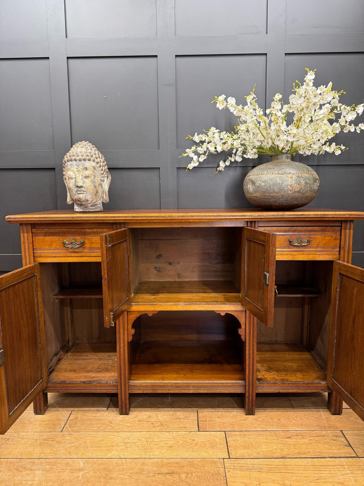 Antique Walnut Sideboard / Drawer Cabinet / Buffet Server / Drinks Cabinet