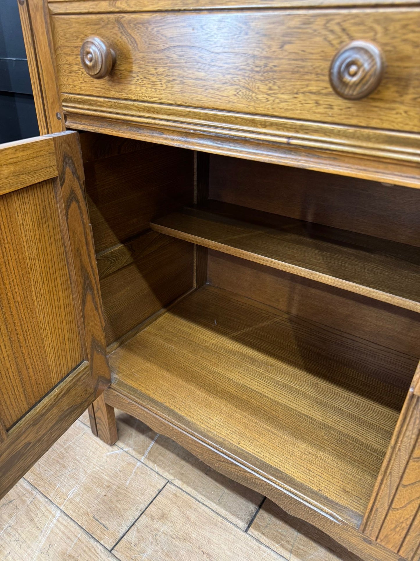 Vintage Ercol Dresser/ Elm Cabinet / Welsh Dresser /Cocktail Display Cupboard