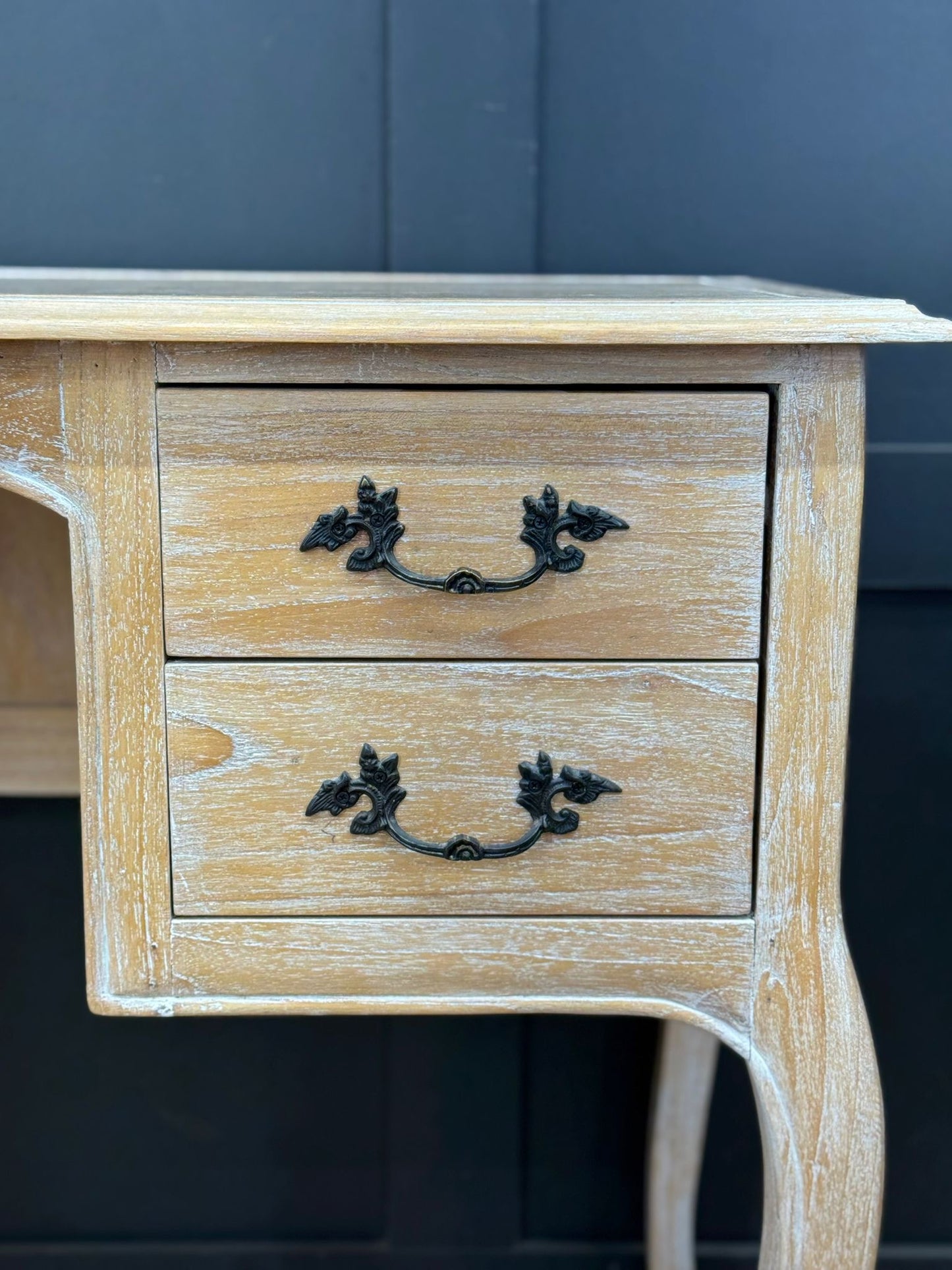 Limed Hardwood Dressing Table Desk – Side Table Console Preloved