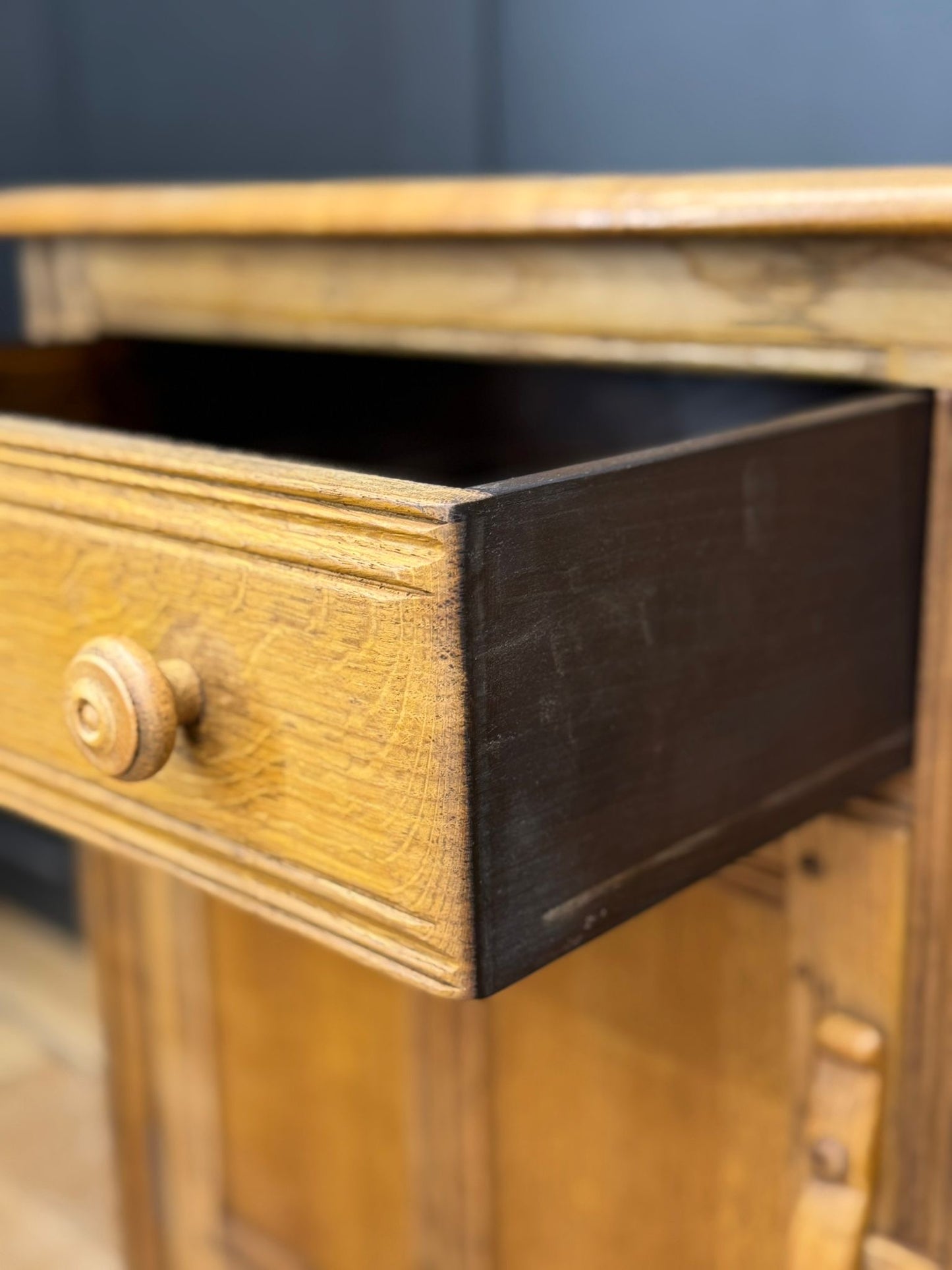 Vintage Ercol Elm Sideboard Cupboard with Drawers – Rustic Waxed Finish