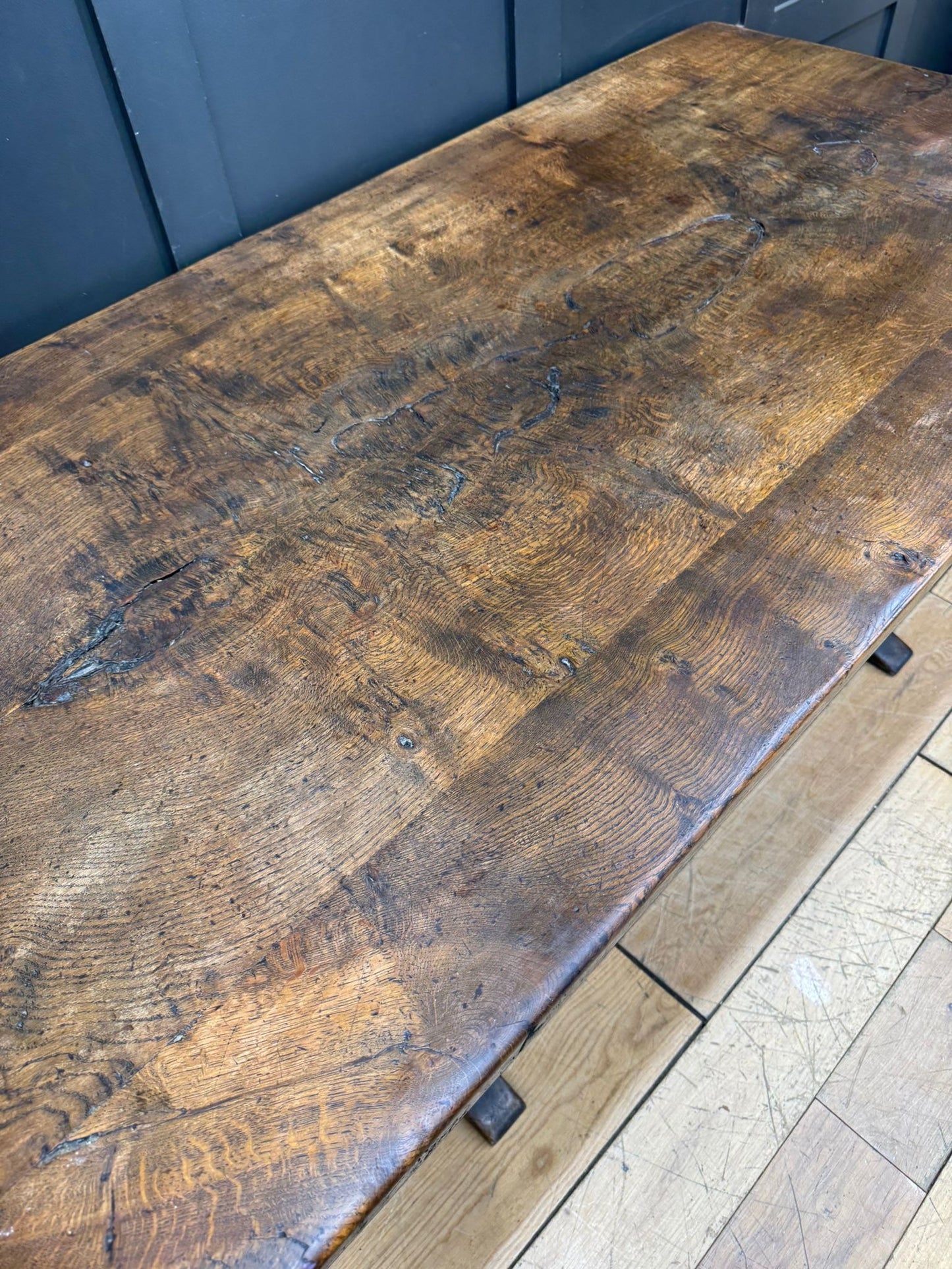 Antique Oak Farmhouse Refectory Dining Kitchen Table / By Simon Simpson Norwich