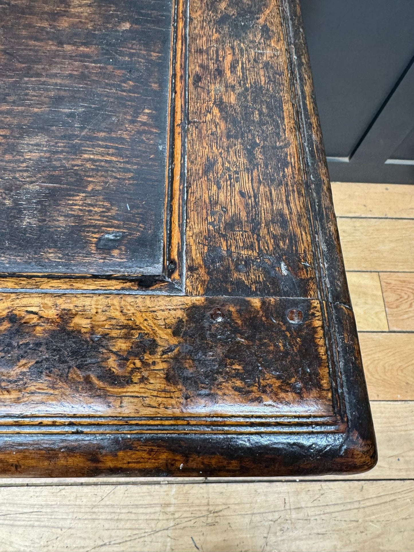 Antique Oak Coffer / 18th.C Antique Mule Chest / Blanket Box Sideboard Tv Stand