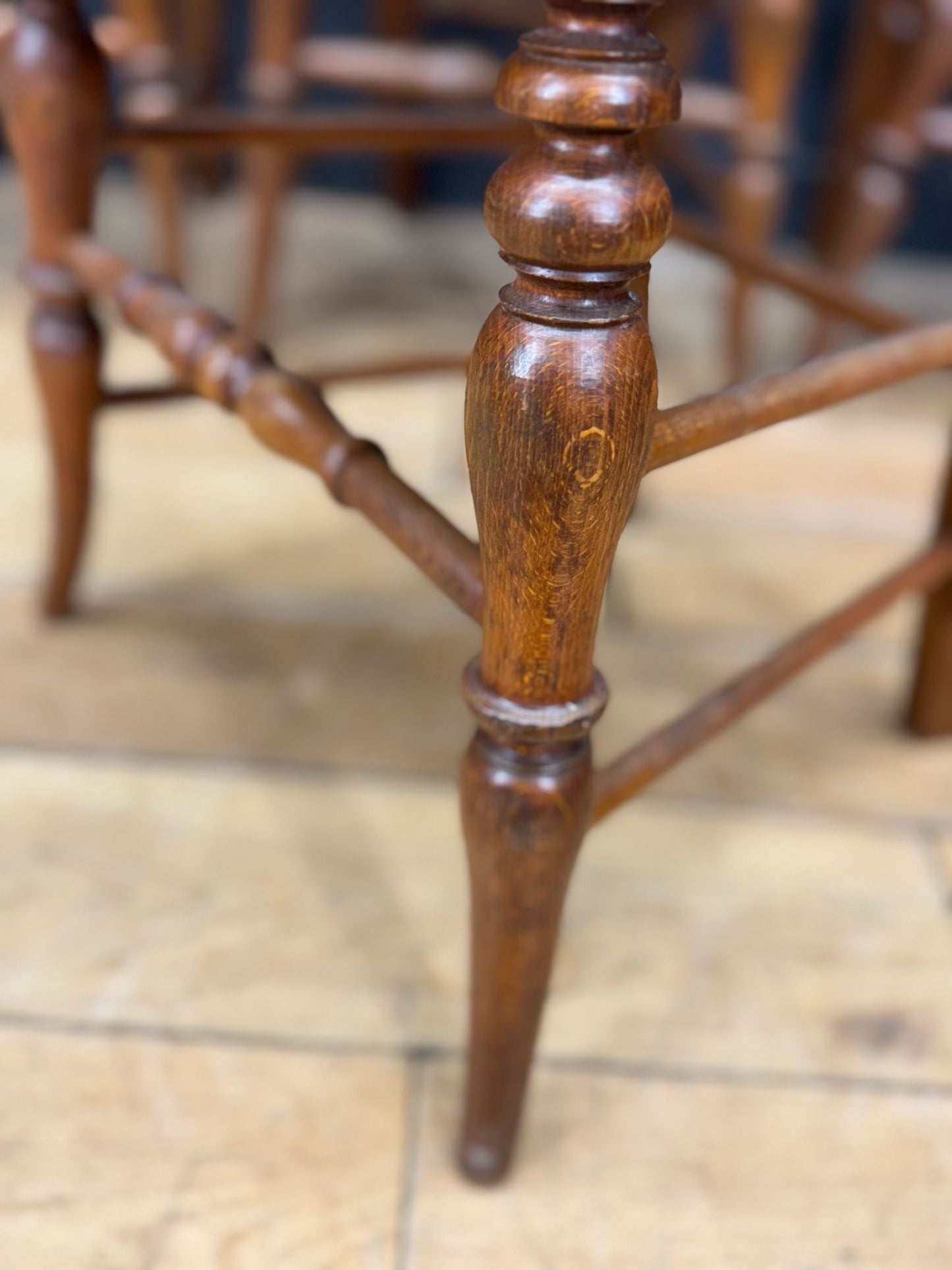 Set Of 4 Antique Mahogany Dining Chairs / Victorian Balloon Back Kitchen Chairs