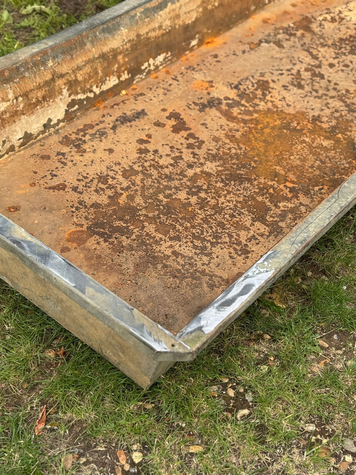 Vintage Long Low Garden Galvanised Trough Planter Raised Bed Fish Pond Plant E6