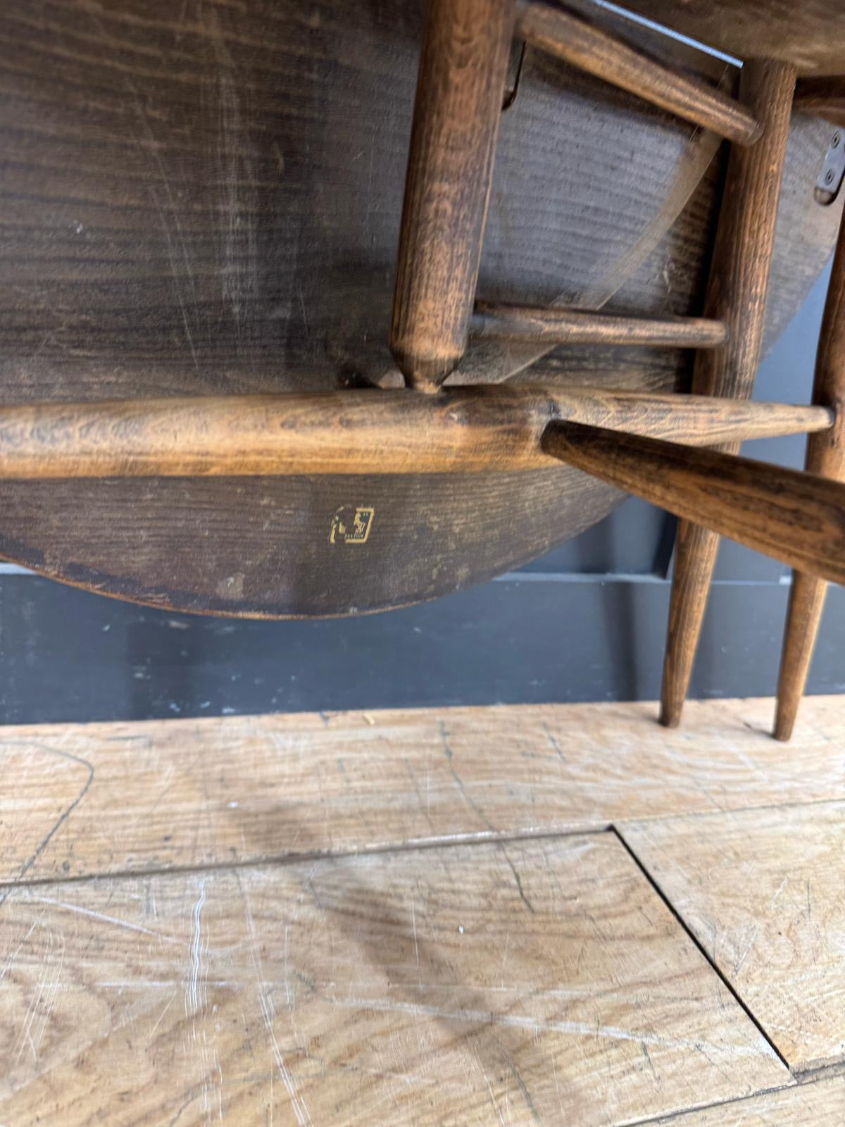 Vintage Round Ercol Coffee Table Model 308 / Elm Table  Drop Leaf  / Mid Century