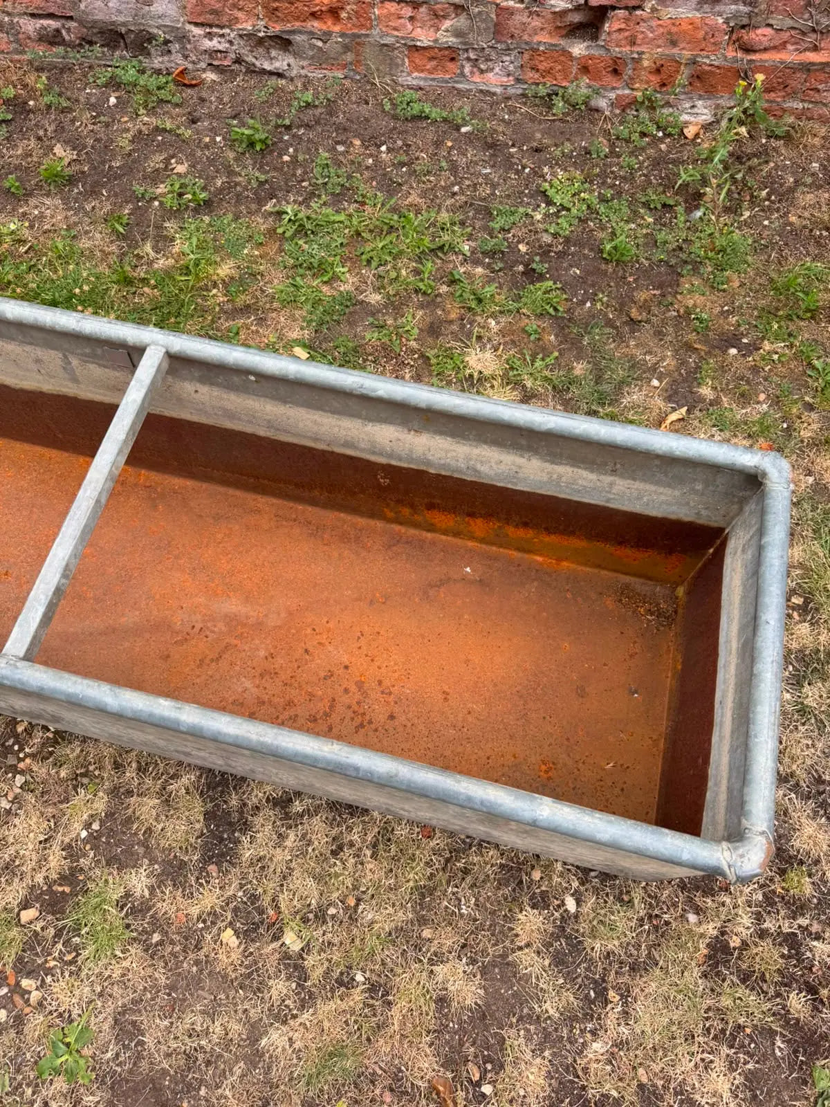 Reclaimed Galvanised Trough Large Garden Planter / Raised Flower Bed Pot T9