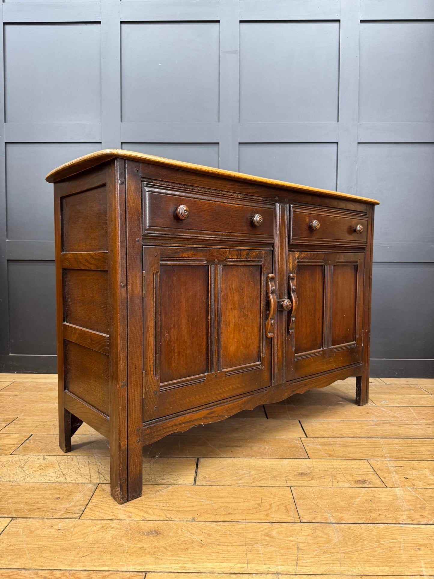 Ercol Elm Top Sideboard Cupboard Drawers Storage Vintage Retro Mid Century