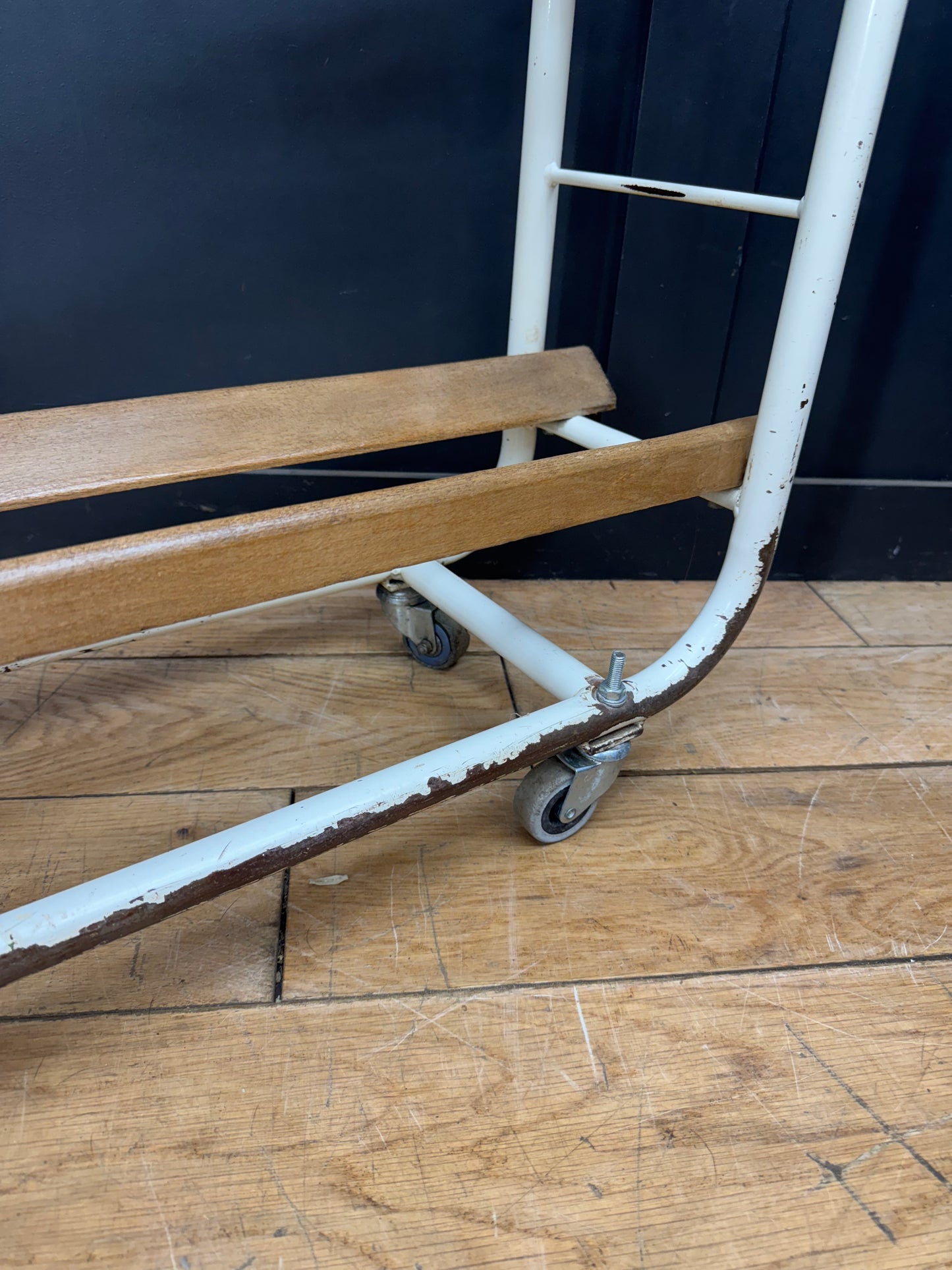 Vintage Industrial French Bakers Trolley Boulangerie Shoe Rack - Shop Display B