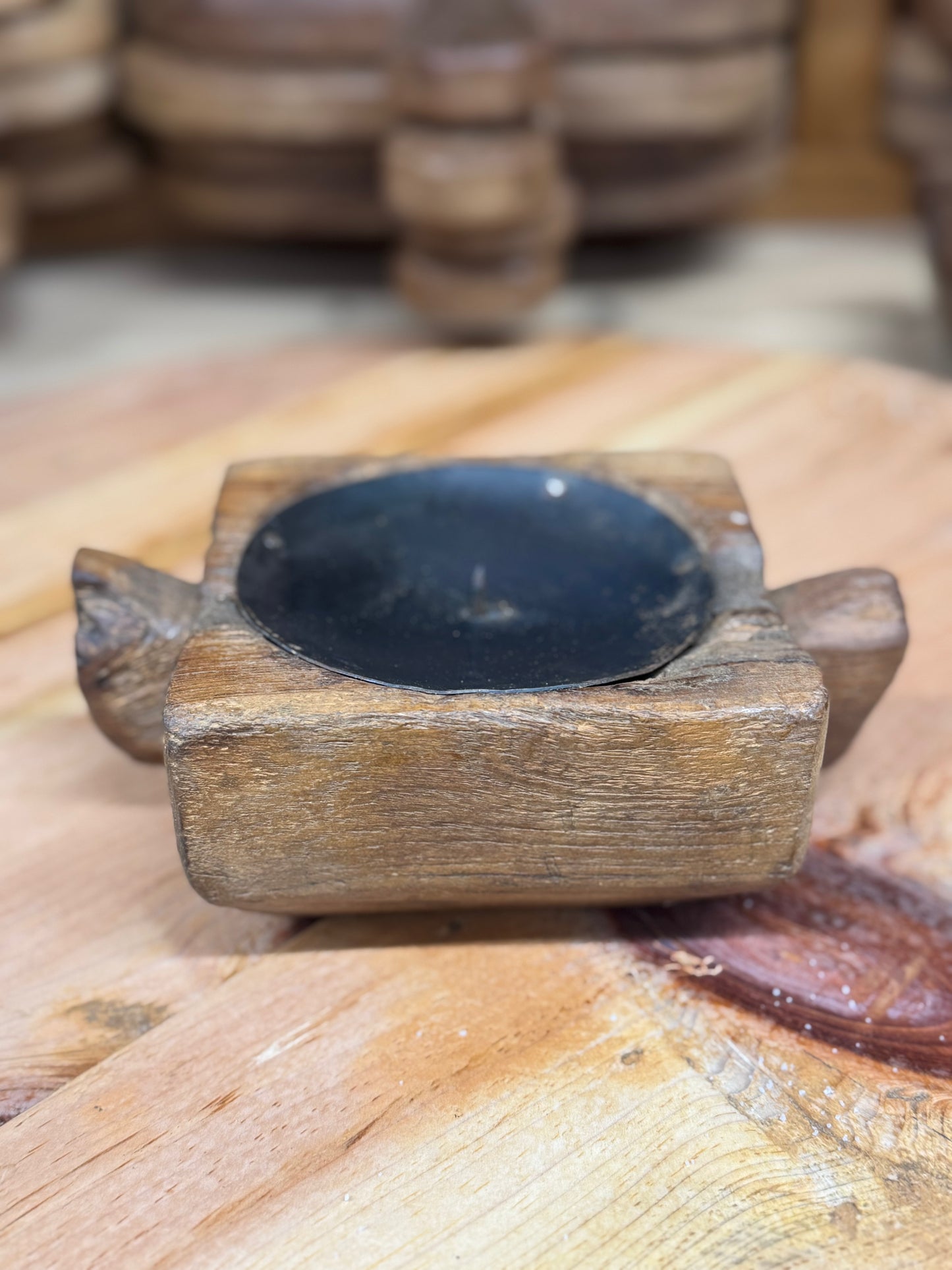 Rustic Wooden Candle Holder / Church Candle Stand / Reclaimed Farmhouse Decor SS