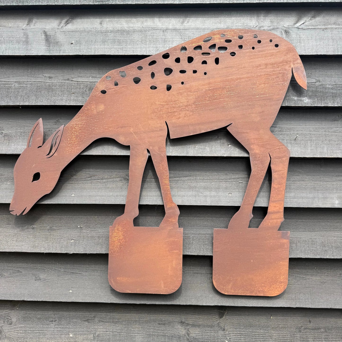 Rusty Metal Deer Garden Decoration RW NORFOLK