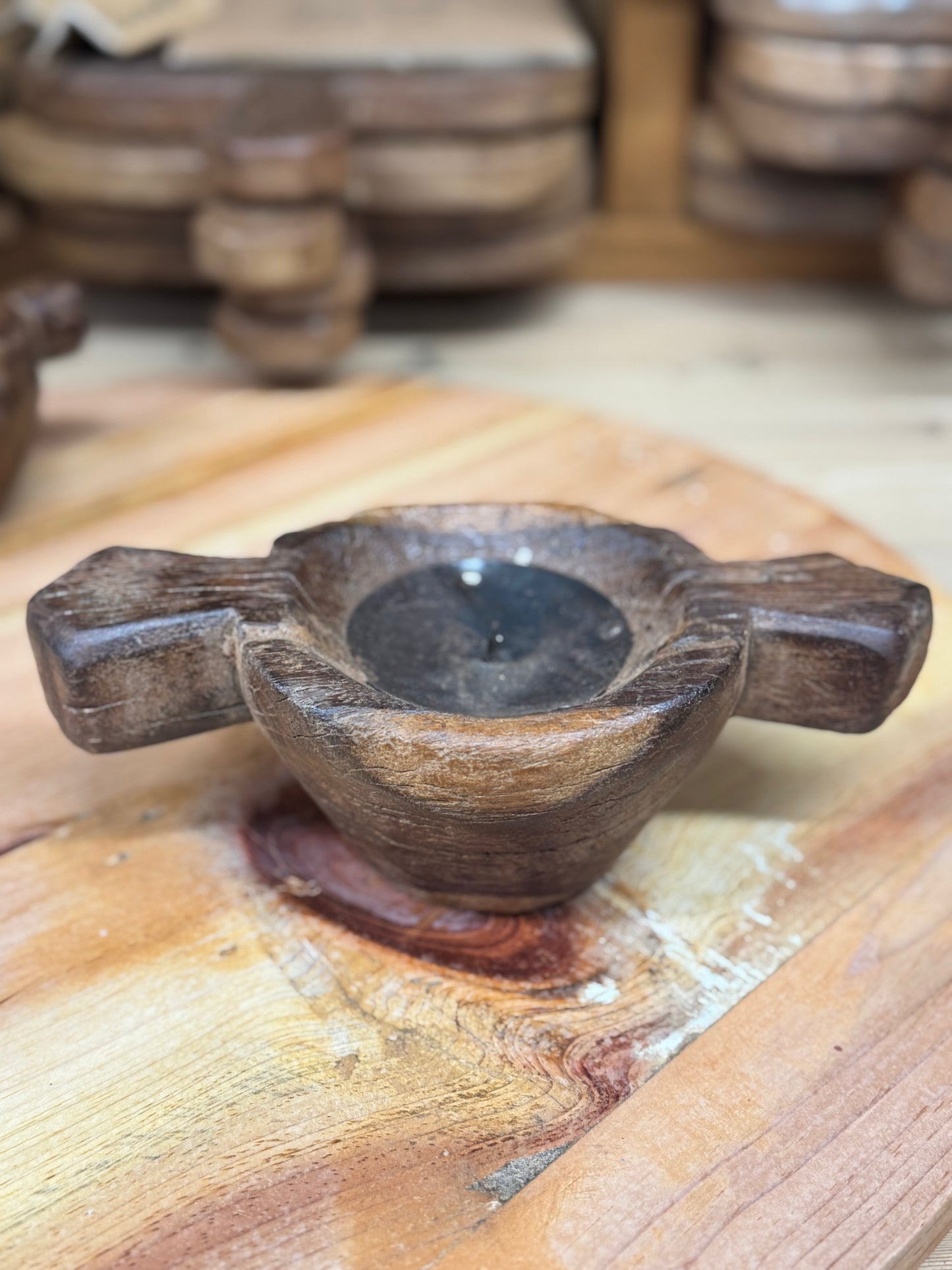 Rustic Wooden Candle Holder / Church Candle Stand / Reclaimed Farmhouse Decor PP