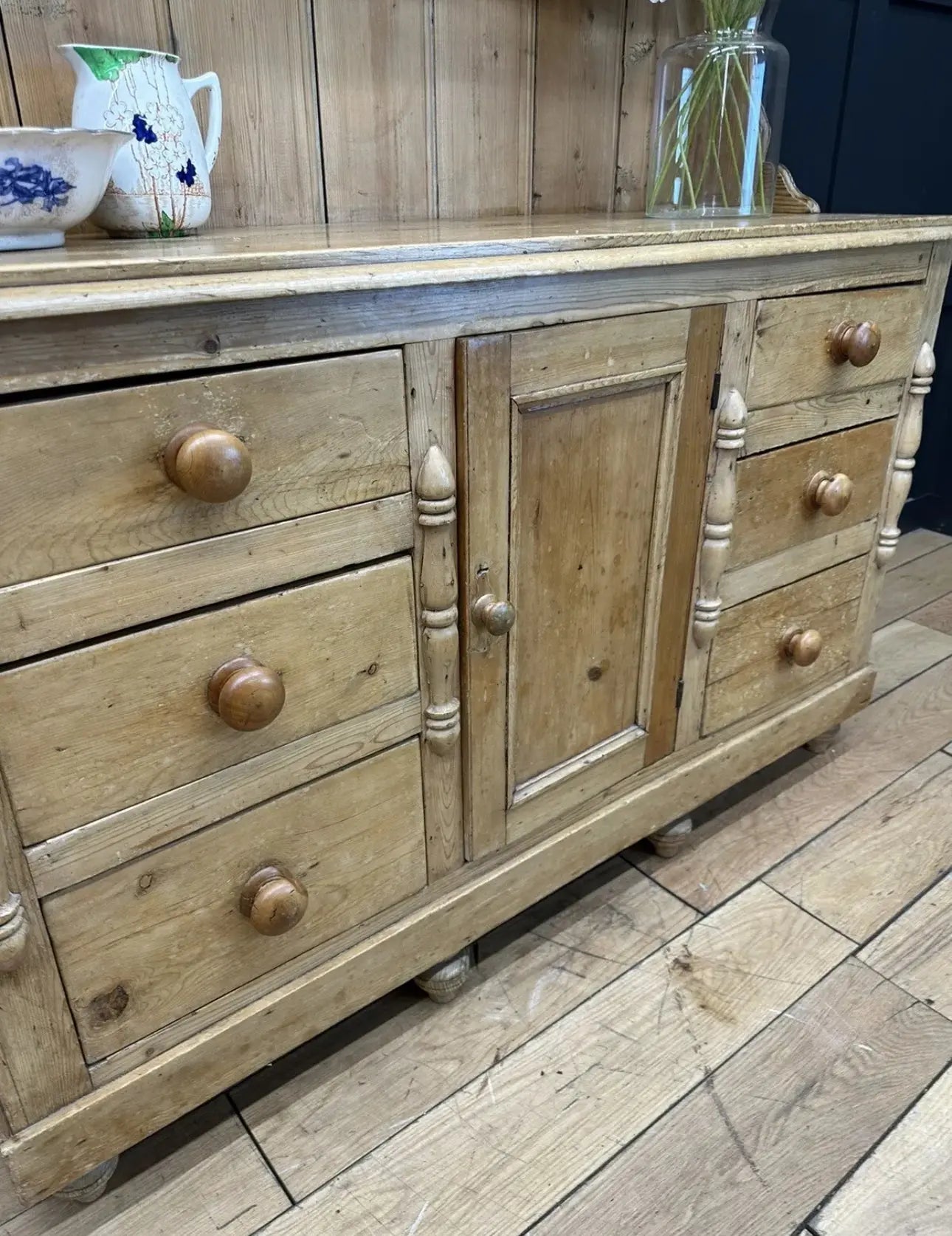 Antique Pine Dresser / Victorian Kitchen Pantry / Farmhouse Display Cabinet RUSTIC WAREHOUSE NORFOLK