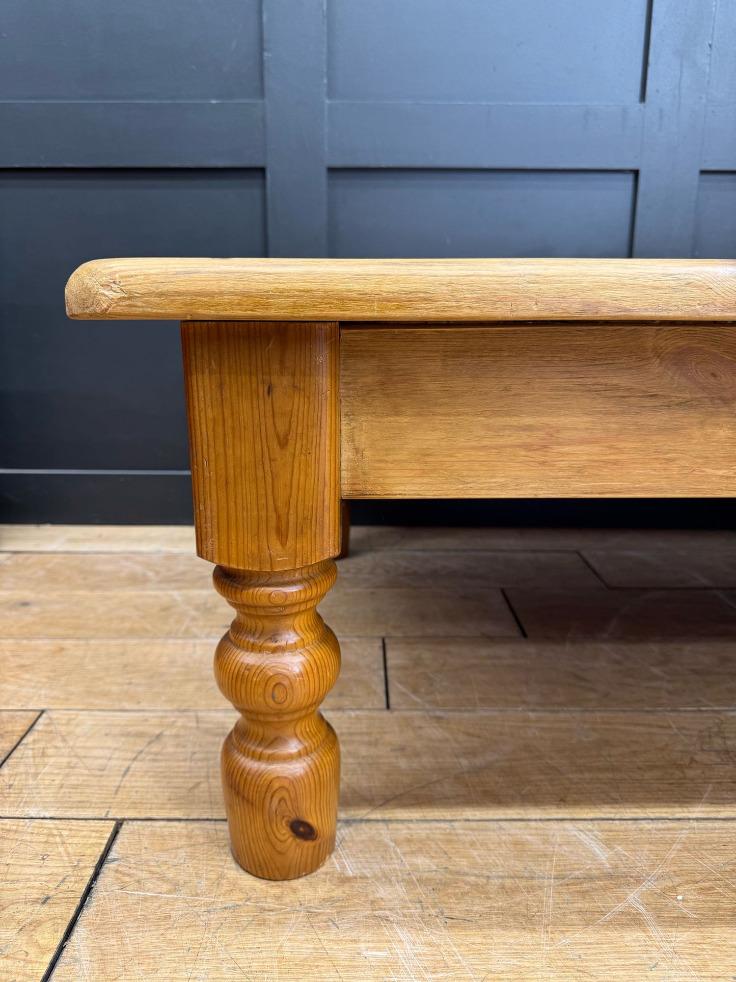 Large Pine Coffee Table / Vintage Low Table / Rustic Coffee Side Table