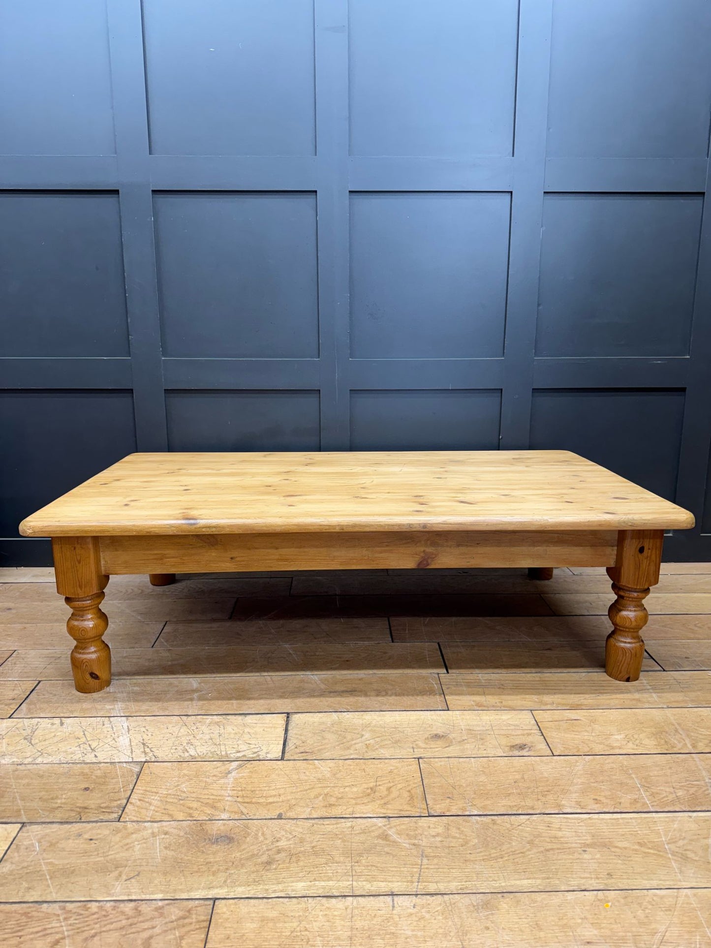 Large Pine Coffee Table / Vintage Low Table / Rustic Coffee Side Table