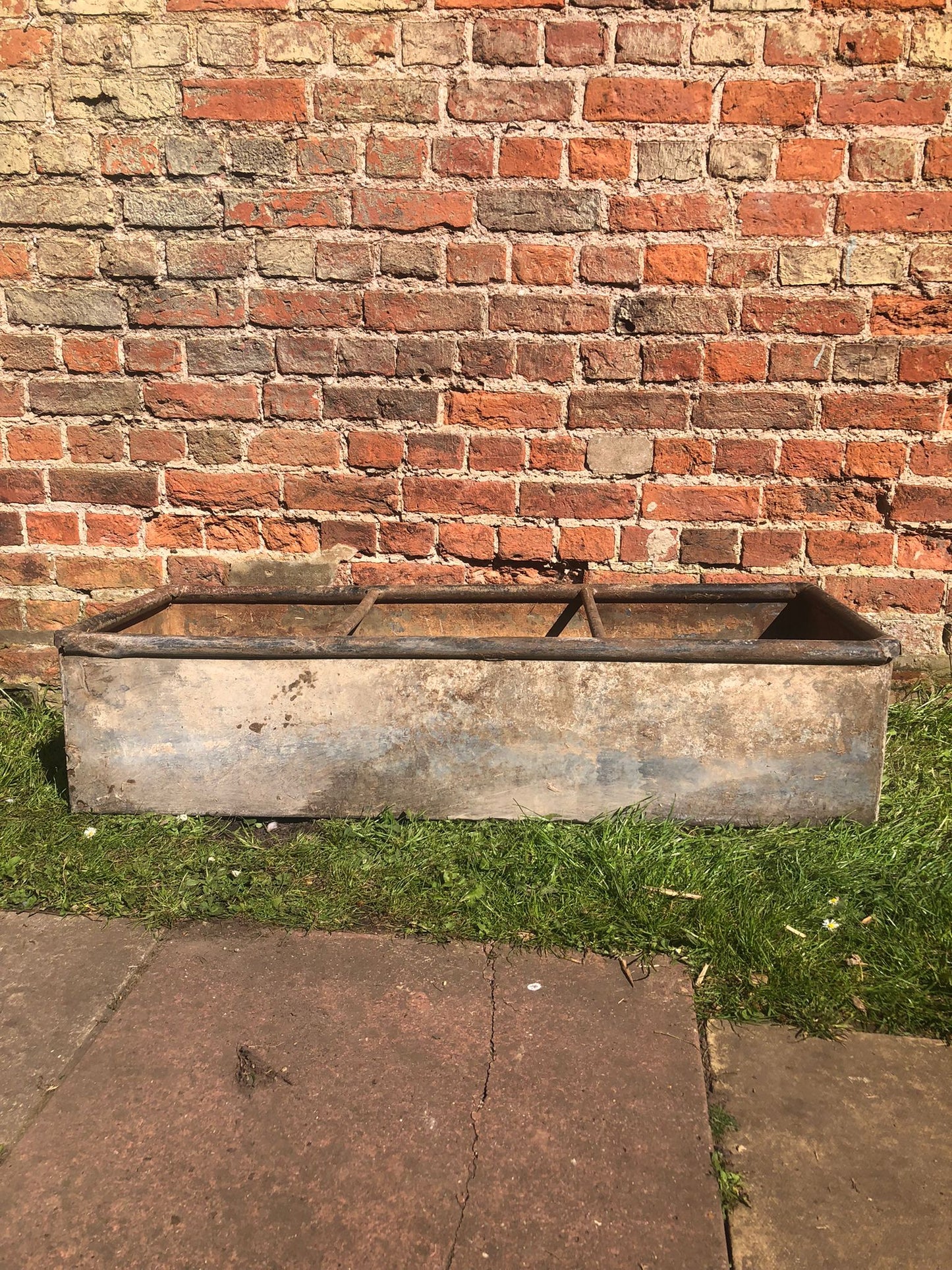 Vintage Galvanised Trough Planter Rustic Herb Garden Decoration Ornament