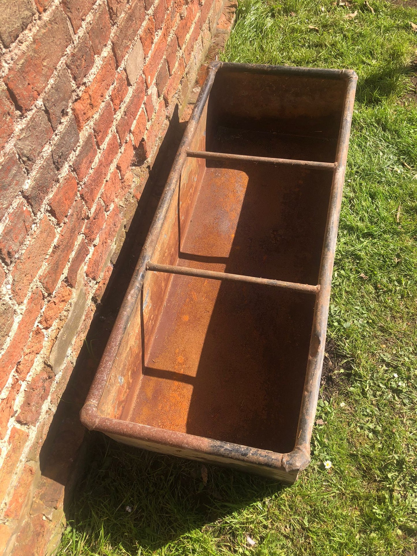 Vintage Galvanised Trough Planter Rustic Herb Garden Decoration Ornament