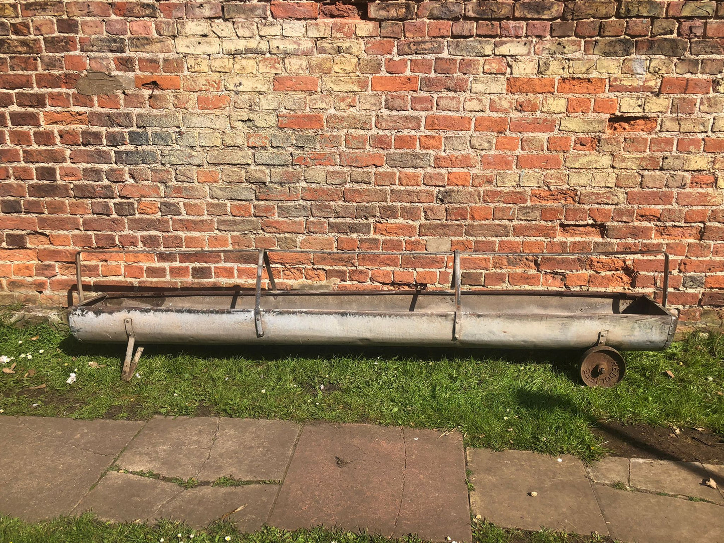 Vintage Large Galvanised Trough Planter Rustic Herb Garden Decoration Ornament