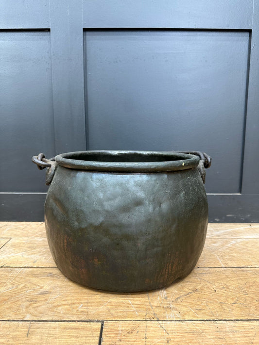 Antique Copper Coal Bucket / Antique Planter / 19th.c Cooking Cauldron