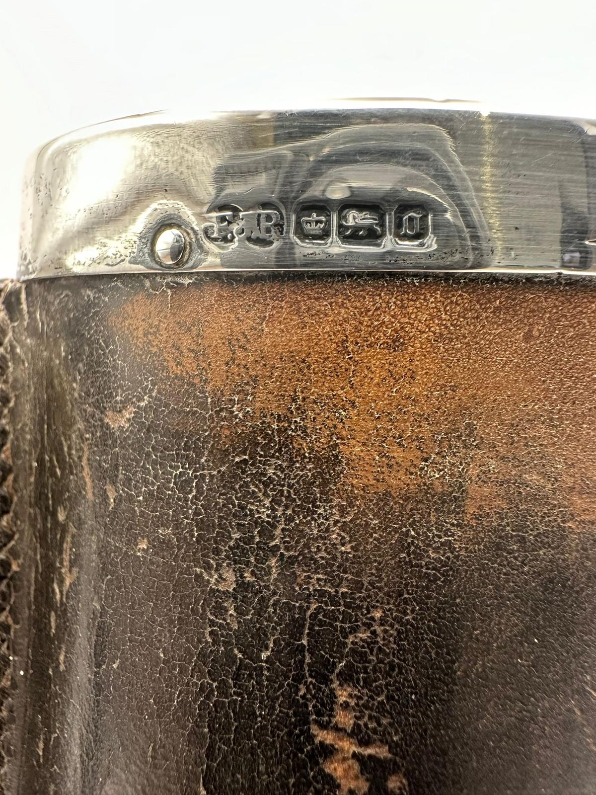 Antique Bombard Jug / Leather And Silver / Tankard / Blackjack
