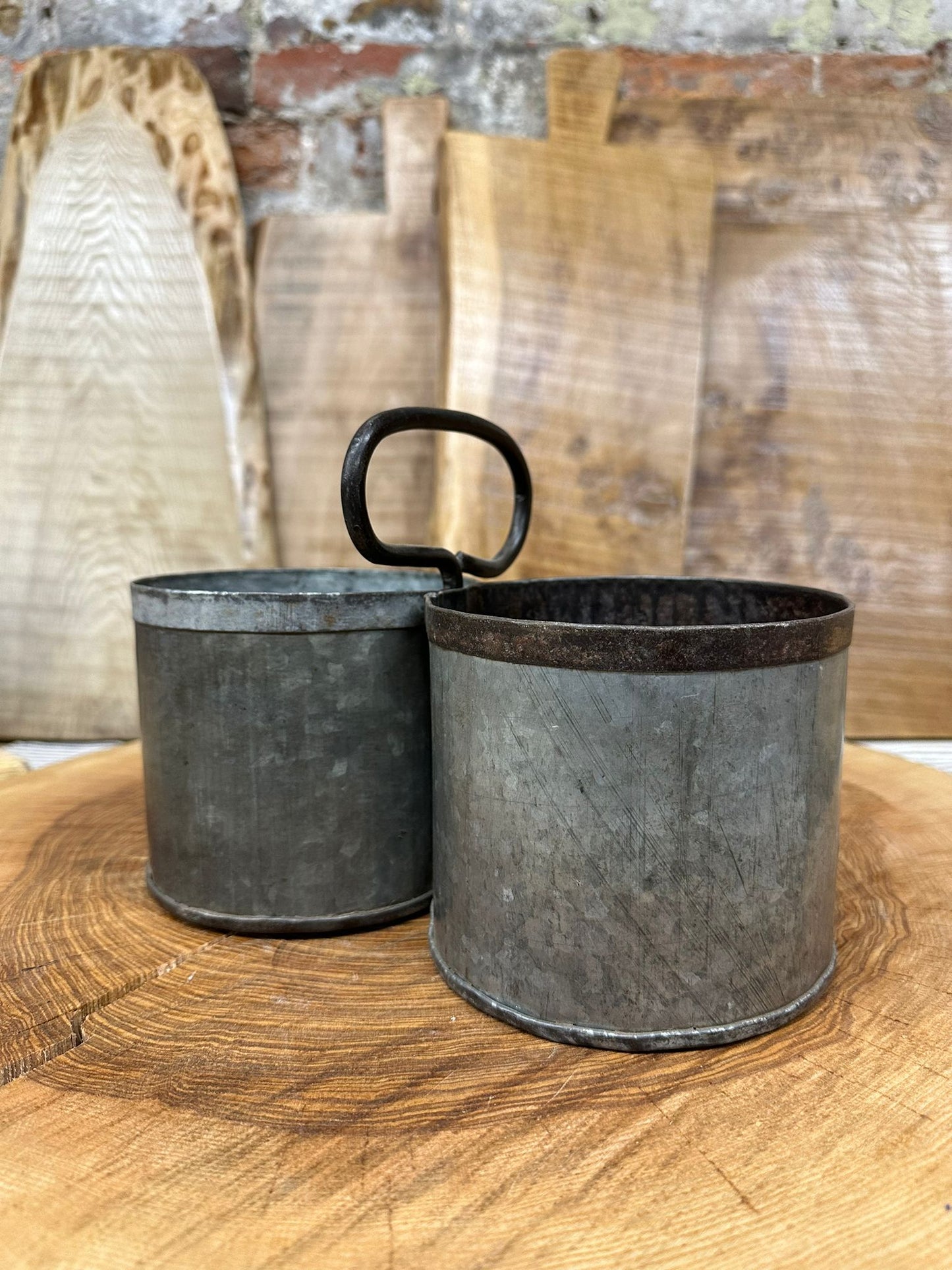 Double Plant Pot Planter / Stationary Pot Tin / Desk Tidy / Cutlery Holder