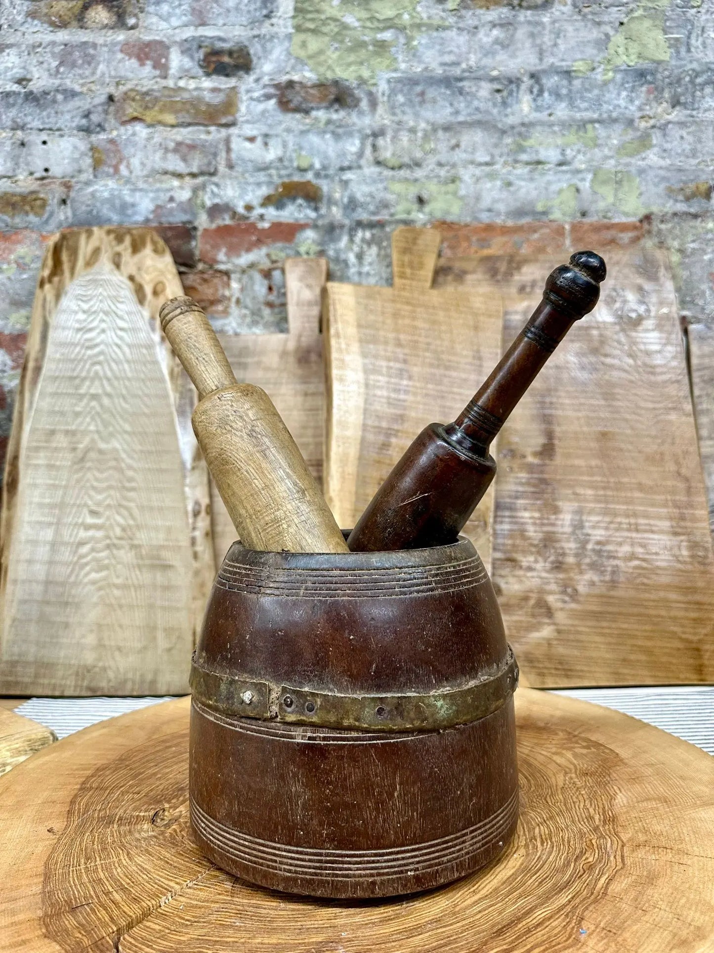 Wooden Vintage Herb Plant Pot Planter / Stationary Desk Tidy / Cutlery Holder A RUSTIC WAREHOUSE NORFOLK