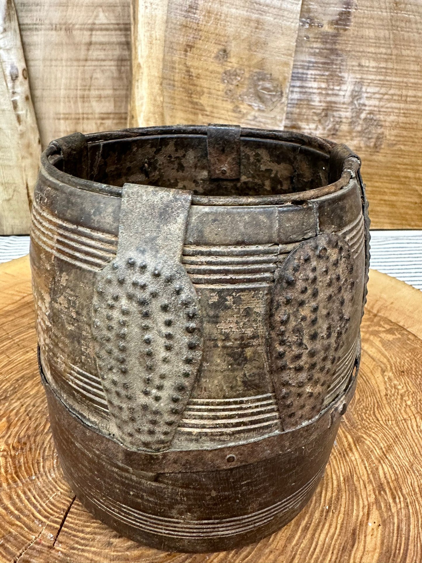 Wooden Vintage Herb Plant Pot Planter / Stationary Desk Tidy / Cutlery Holder B